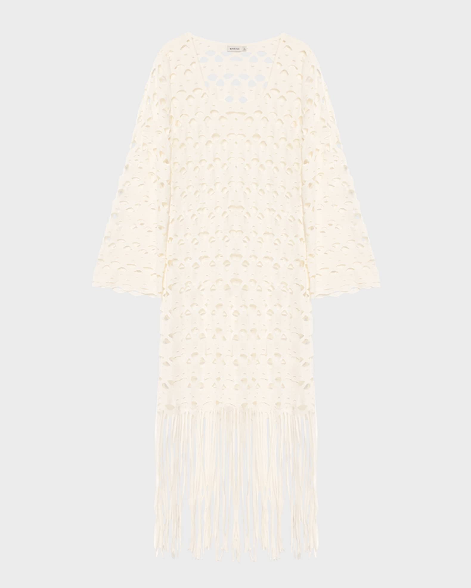 Pierce Long Sleeve Fringe Maxi Dress