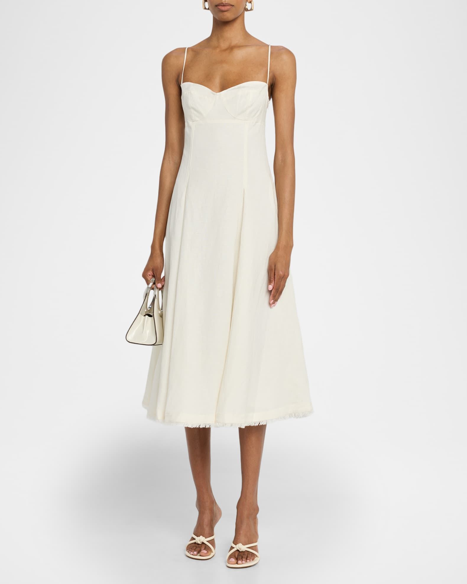 Simkhai Analise Bustier Midi Dress | White | Size M | Shopbop