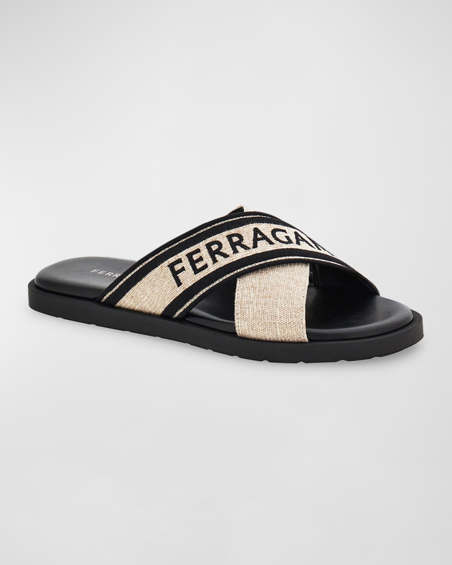 Men's Canvas Logo Crossover Sandals 1