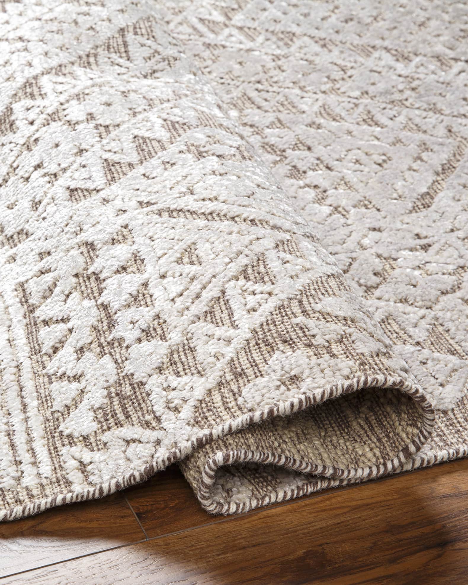 Amina Dark Beige Hand-Knotted Rug, 9' x 12' 1