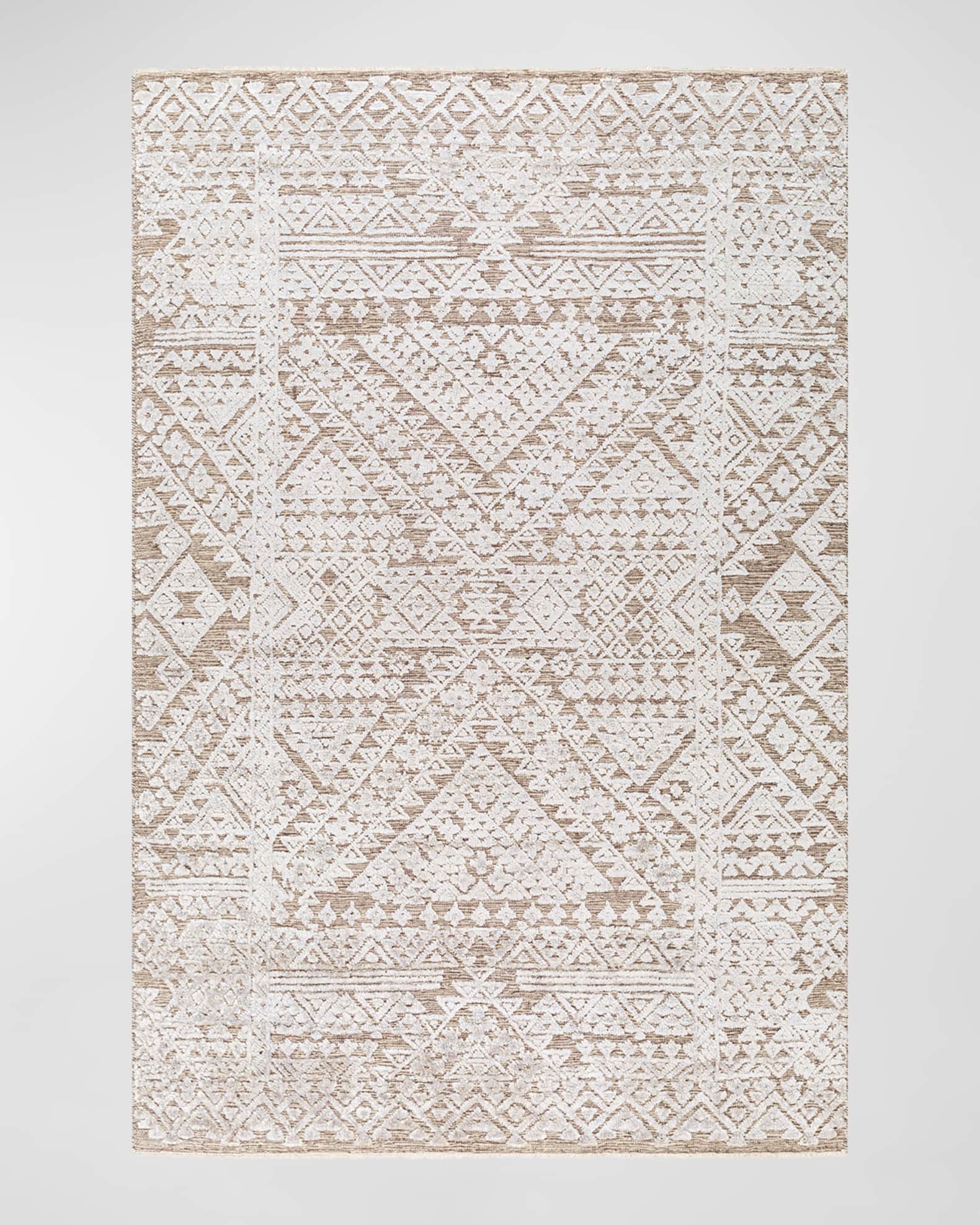 Amina Dark Beige Hand-Knotted Rug, 9' x 12' 0