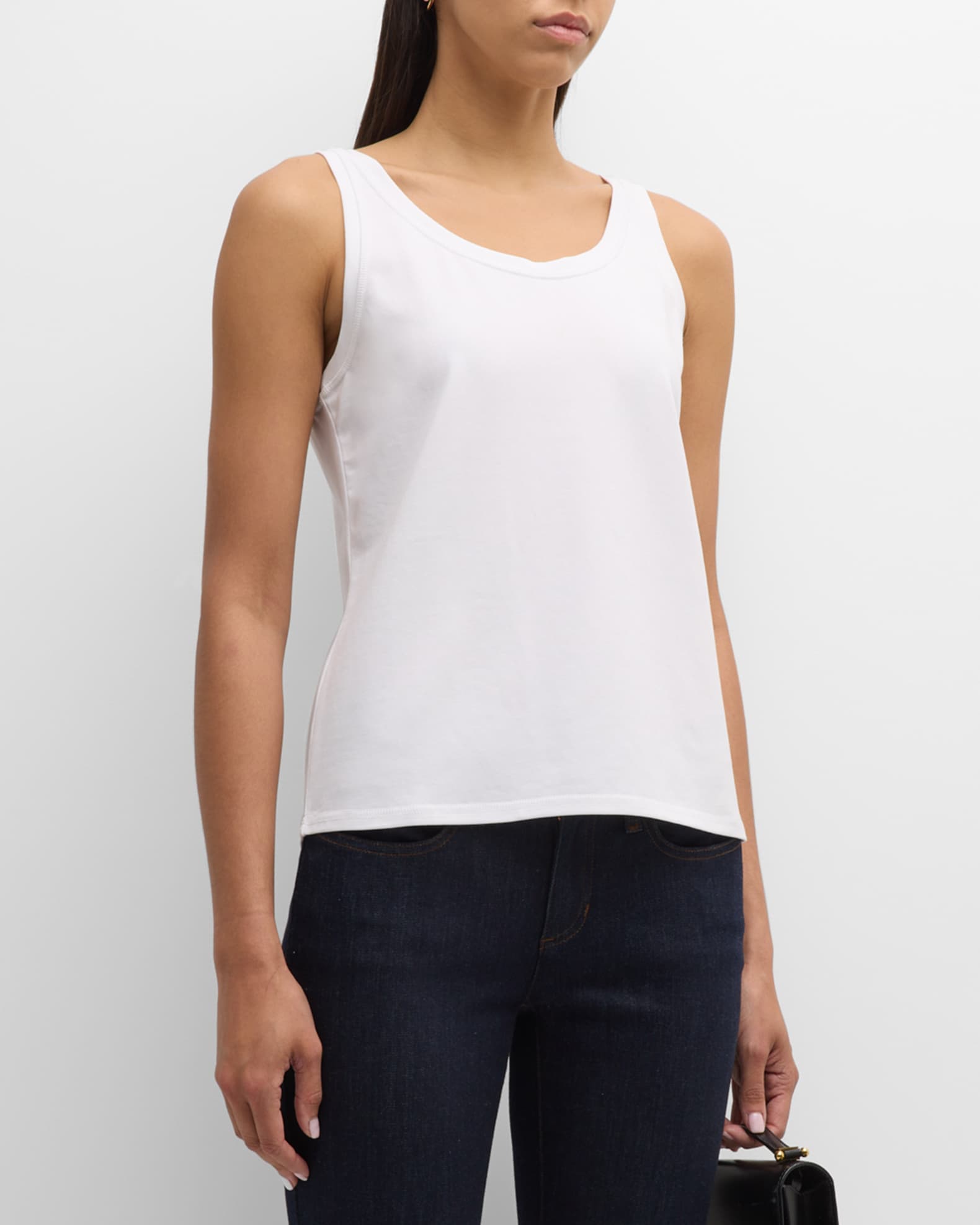 Eileen Fisher Scoop-Neck Organic Cotton Jersey Tank | Neiman Marcus