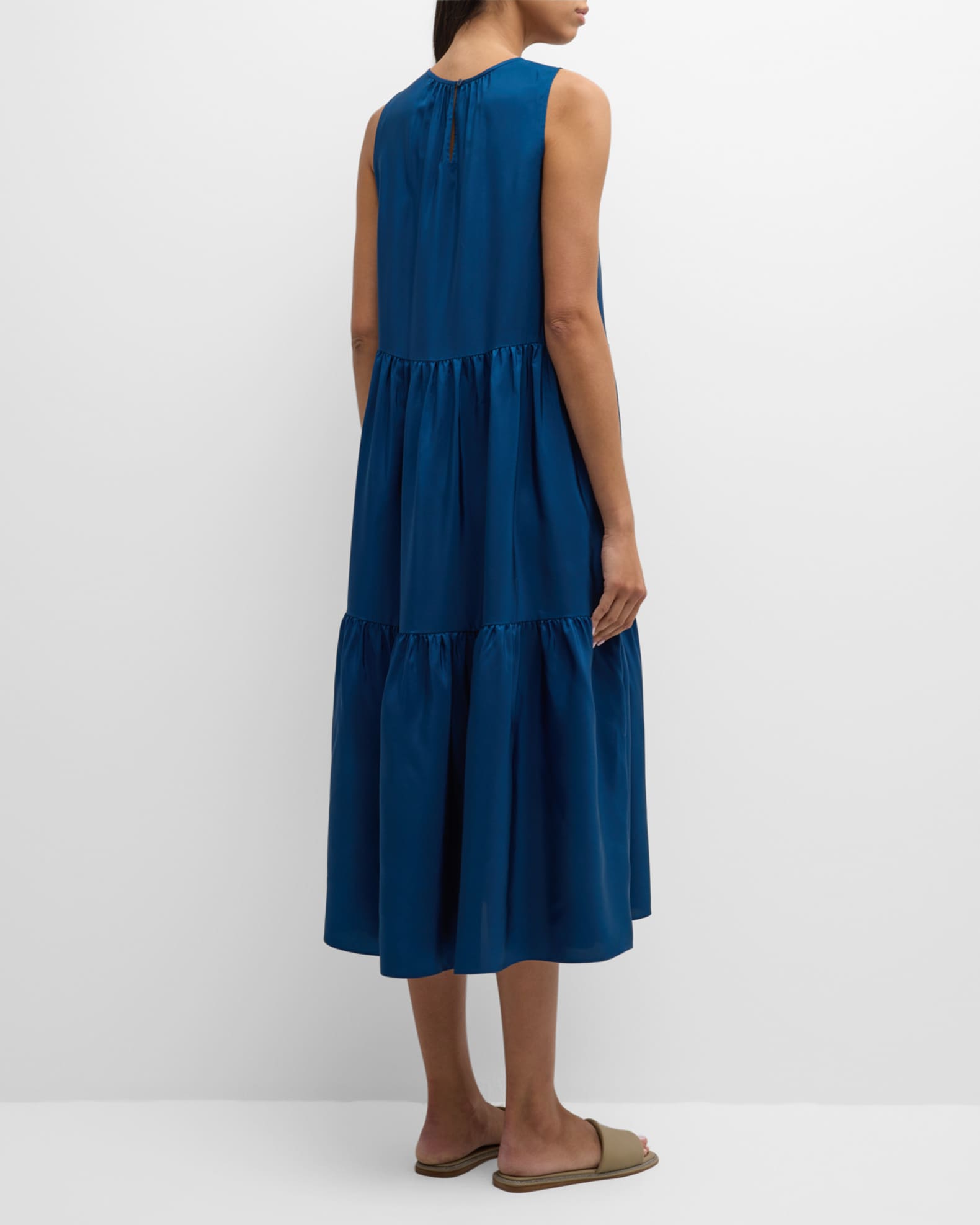 Eileen Fisher Women's Sleeveless Tiered Dress Pink Size Large