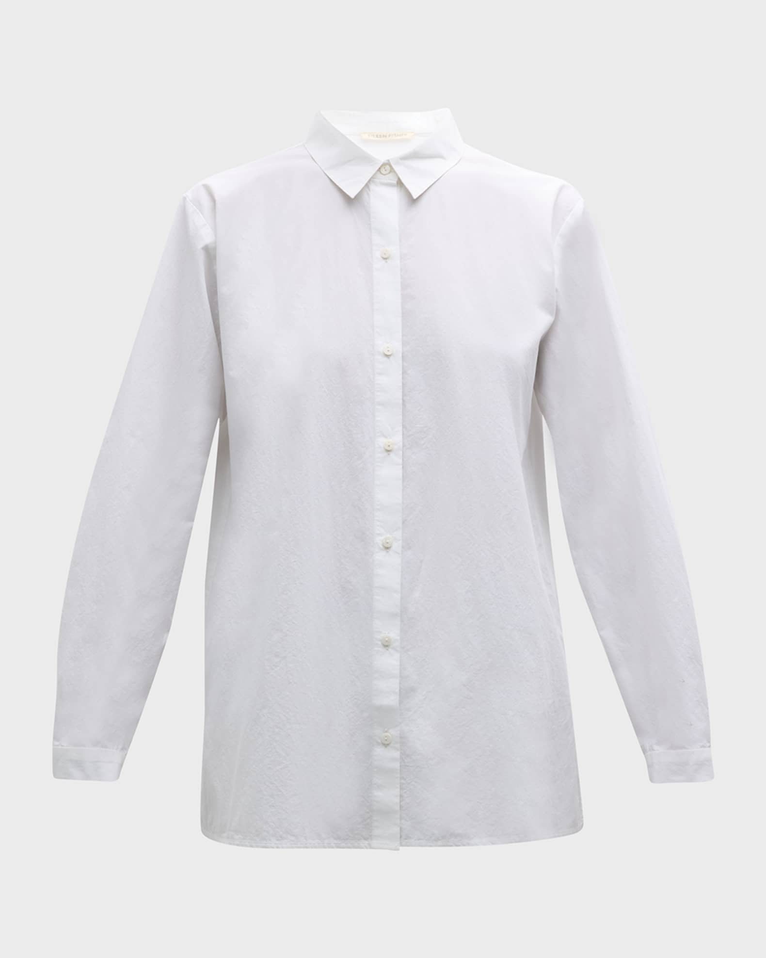 Eileen Fisher Garment-Washed Organic Cotton Poplin Shirt