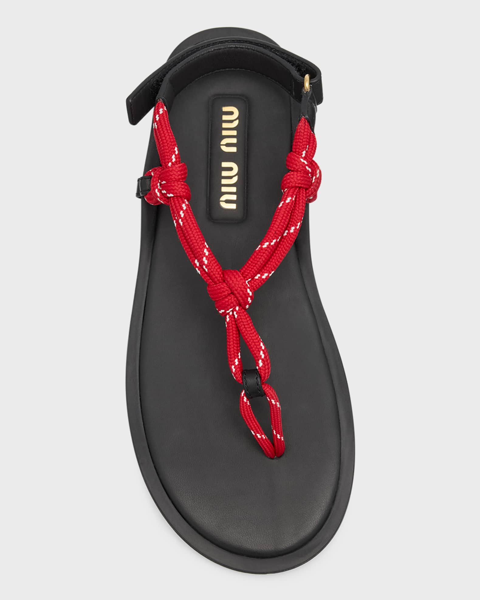 Sporty Rope Thong Slingback Sandals