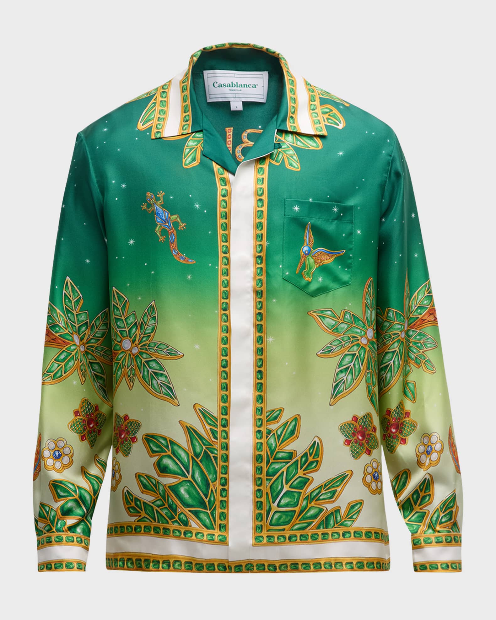 Casablanca Joyaux D'Afrique satin shorts - Green