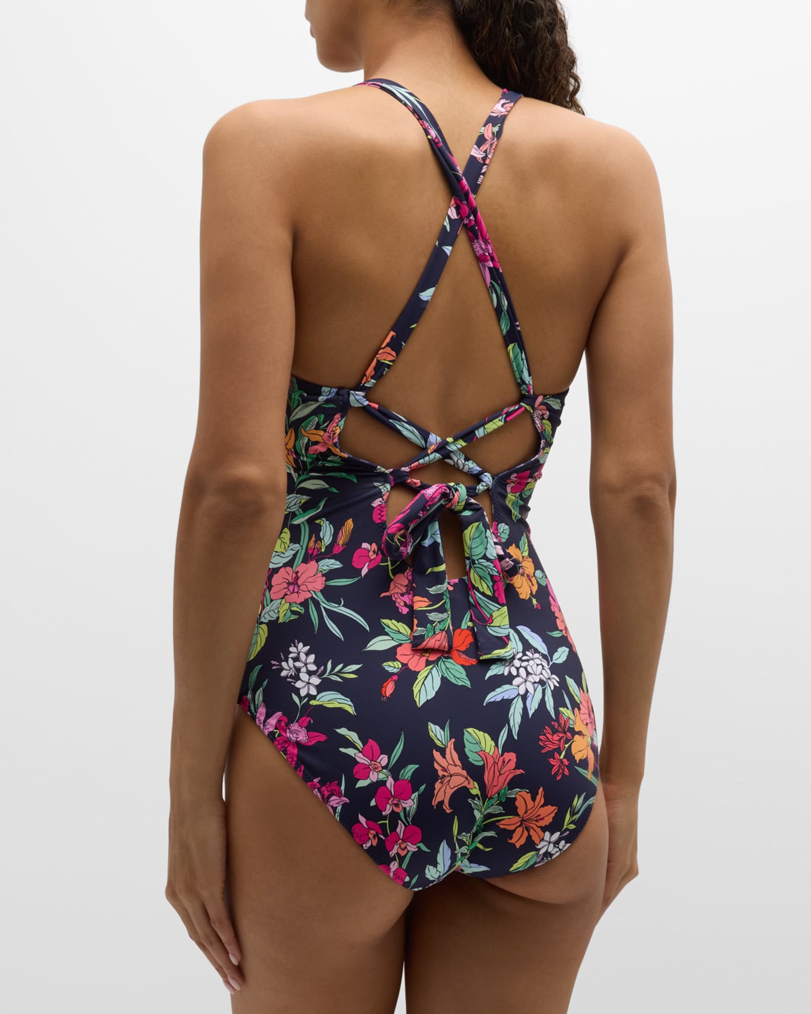 Tommy Bahama Sunset Blooms Reversible Tank One Piece Swimsuit - Black main image 0