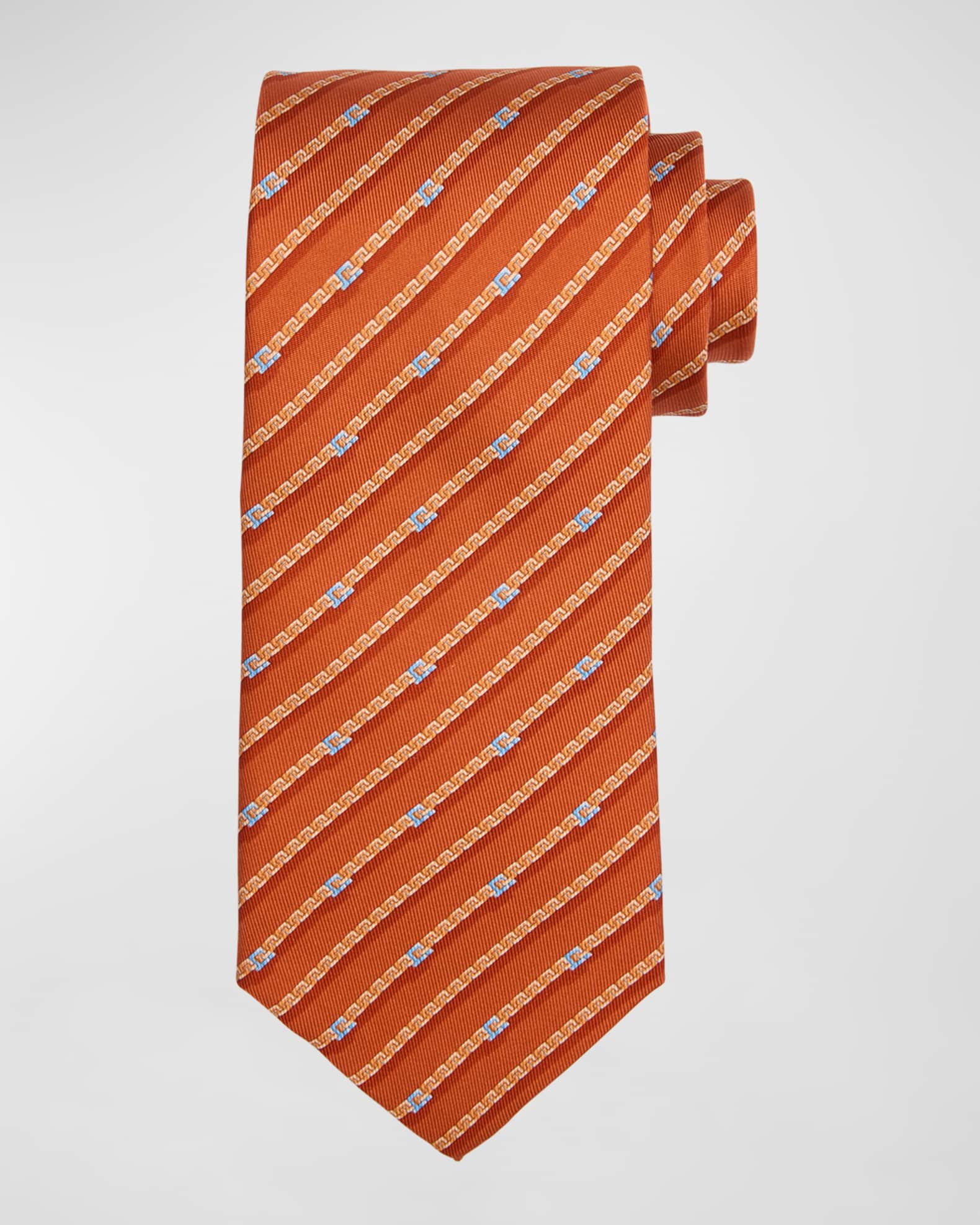 Ferragamo Men s Venere Silk Gancini Stripe Tie Neiman Marcus