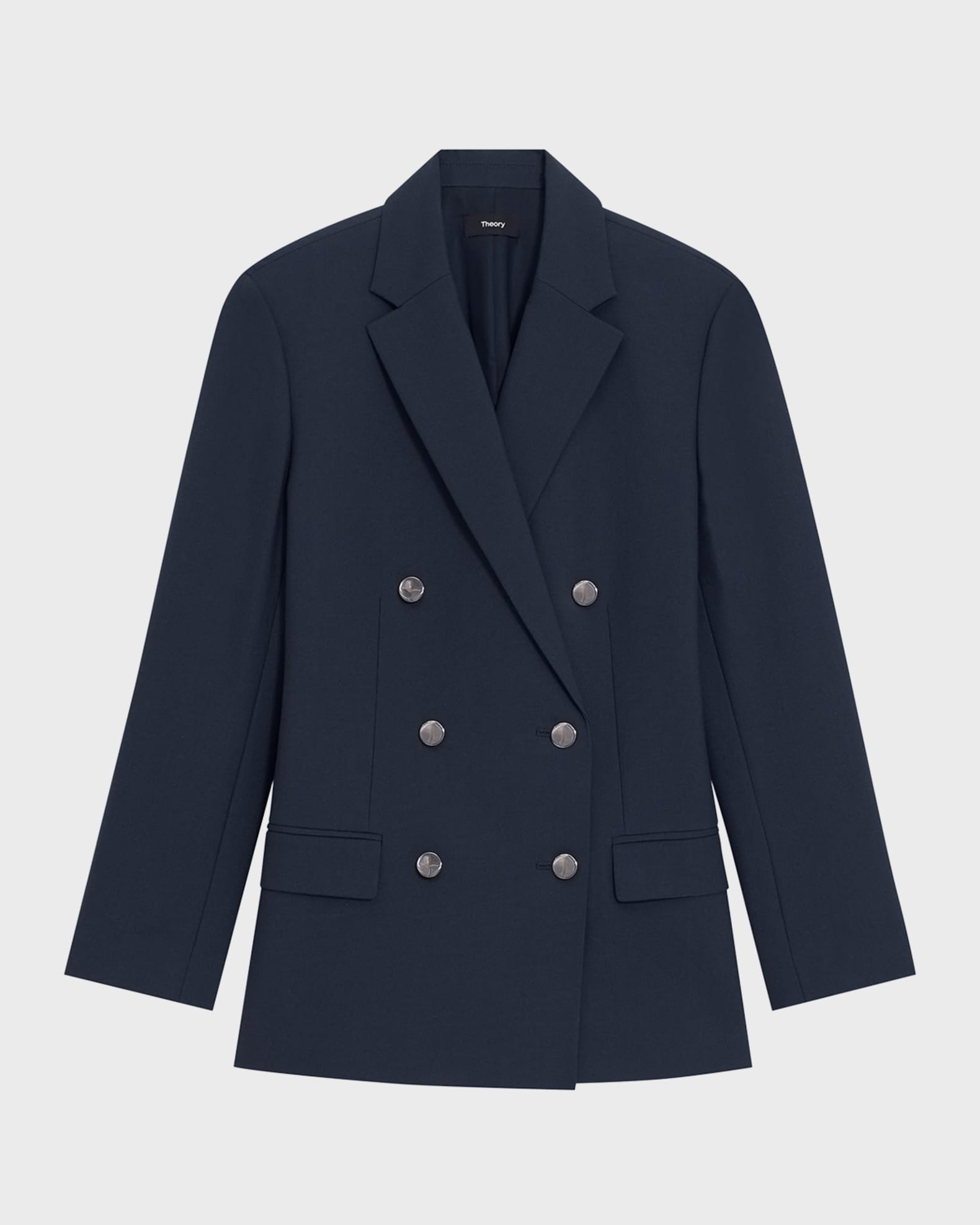 Theory Boxy Double-Breasted Wool-Blend Jacket