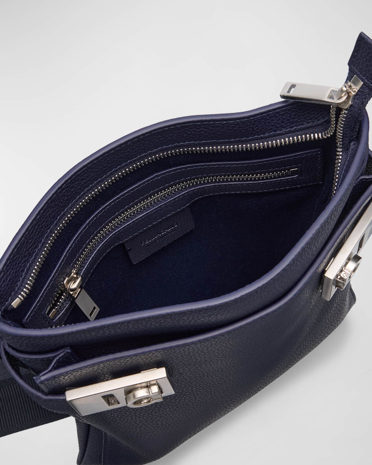 【スーパーセール】 Ferragamo Men's Twins Gancini-Buckle Leather Crossbody Bag バッグ