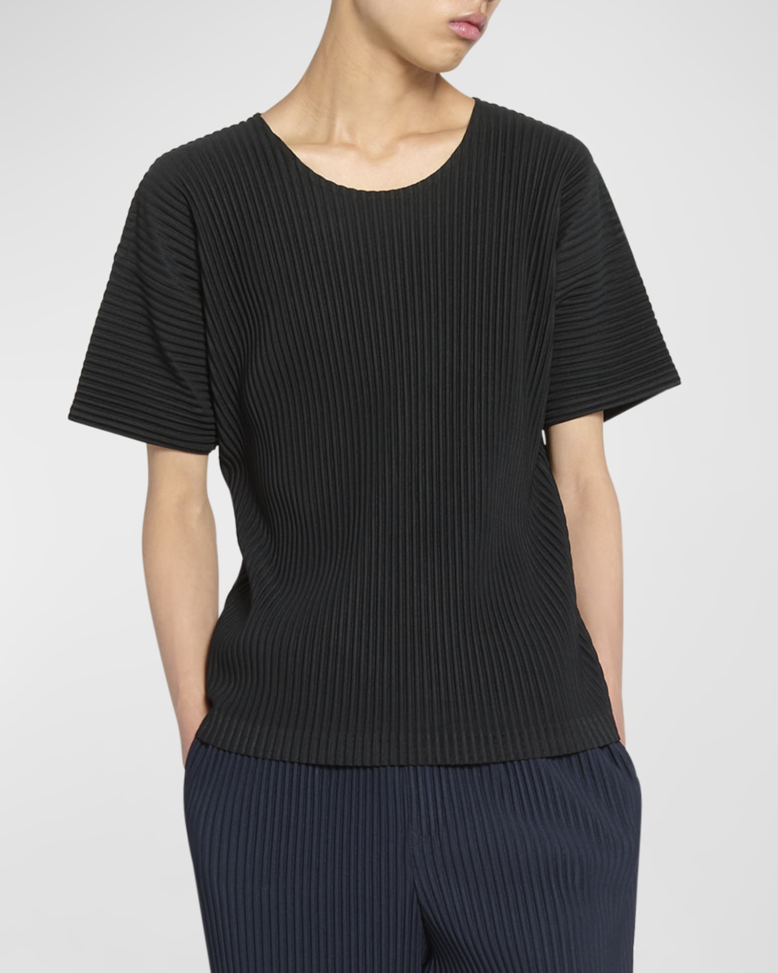 Homme Plisse Issey Miyake Men's Basics Short-Sleeve Pleated Shirt