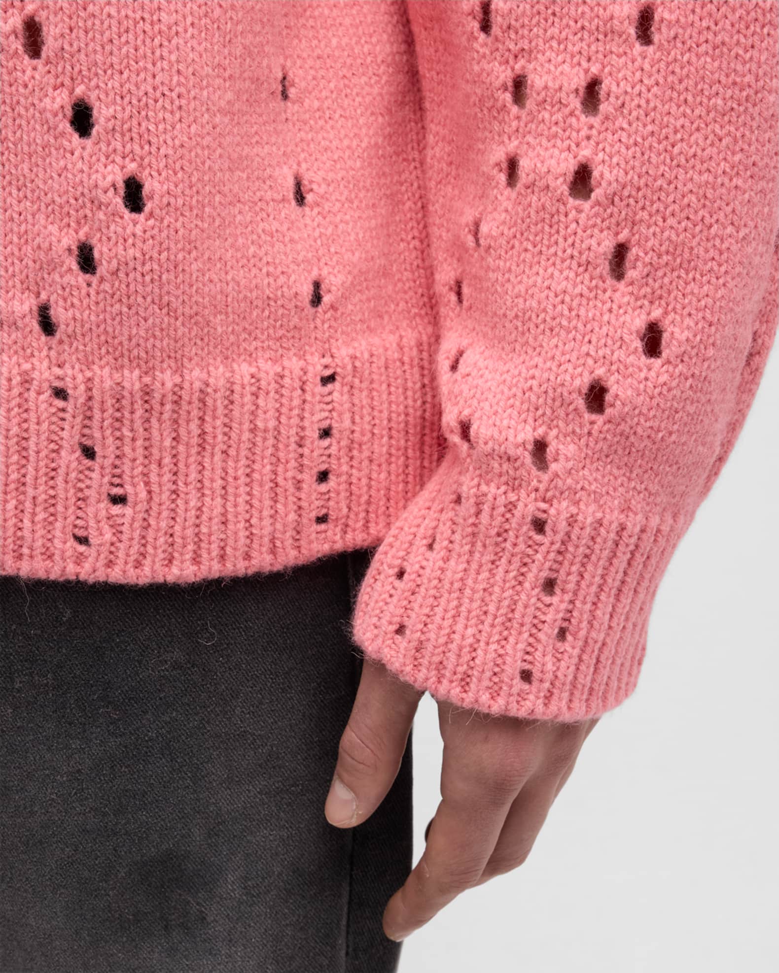 Givenchy Men s Oversized Holey Sweater Neiman Marcus