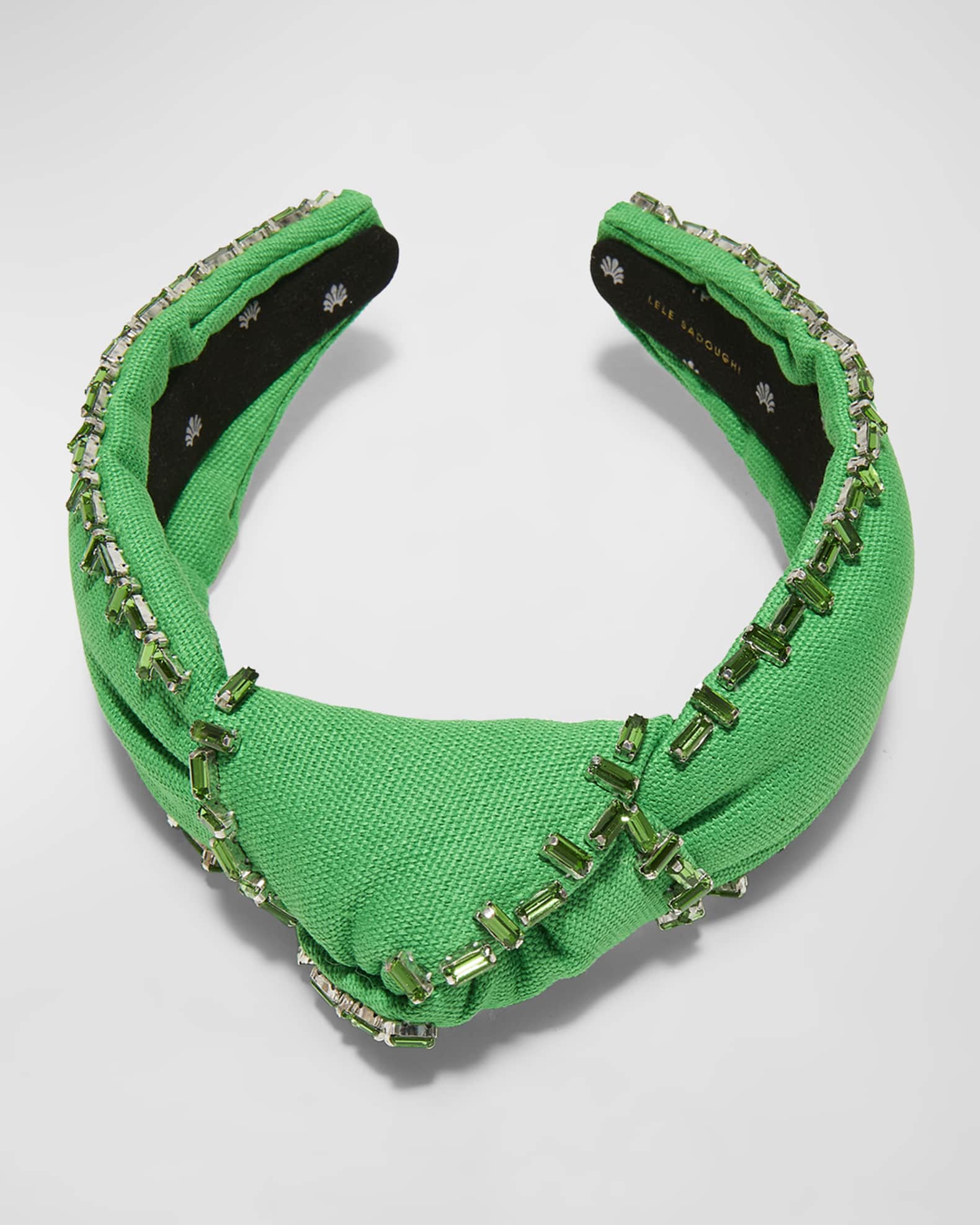 Lele Sadoughi Knotted Embellished-Trim Headband | Neiman Marcus