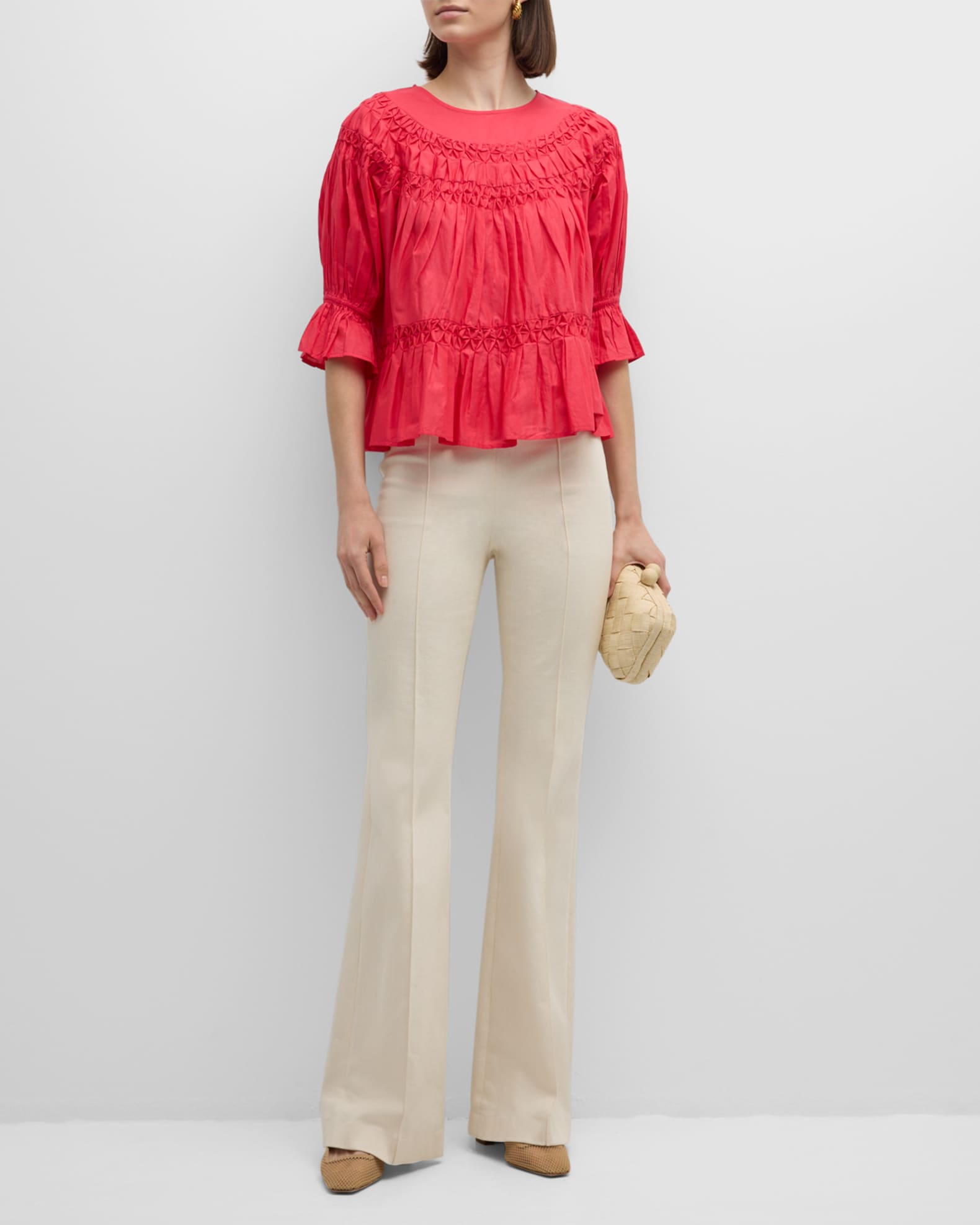 Papyrus Smocked Sleeve Blouse