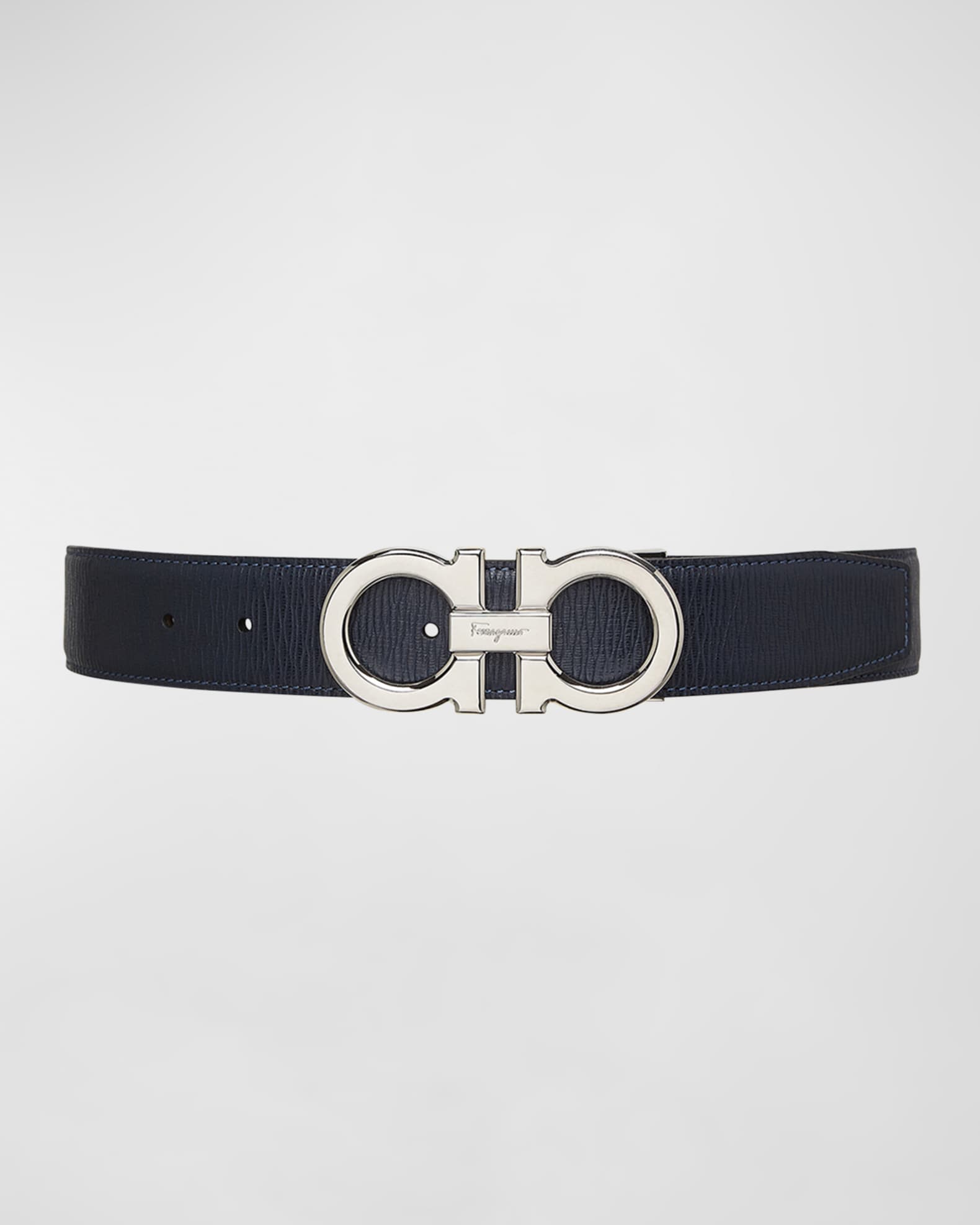 Men s Reversible Leather Gancini Buckle Belt
