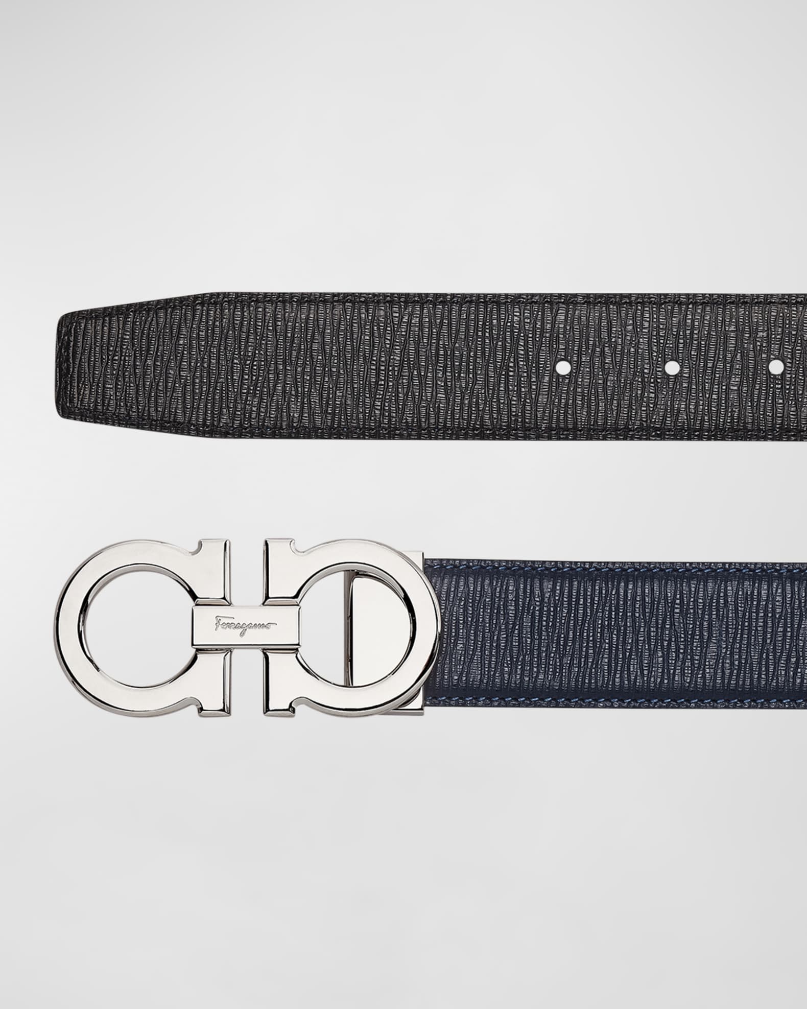 Ferragamo Men's Reversible Leather Gancini-Buckle Belt