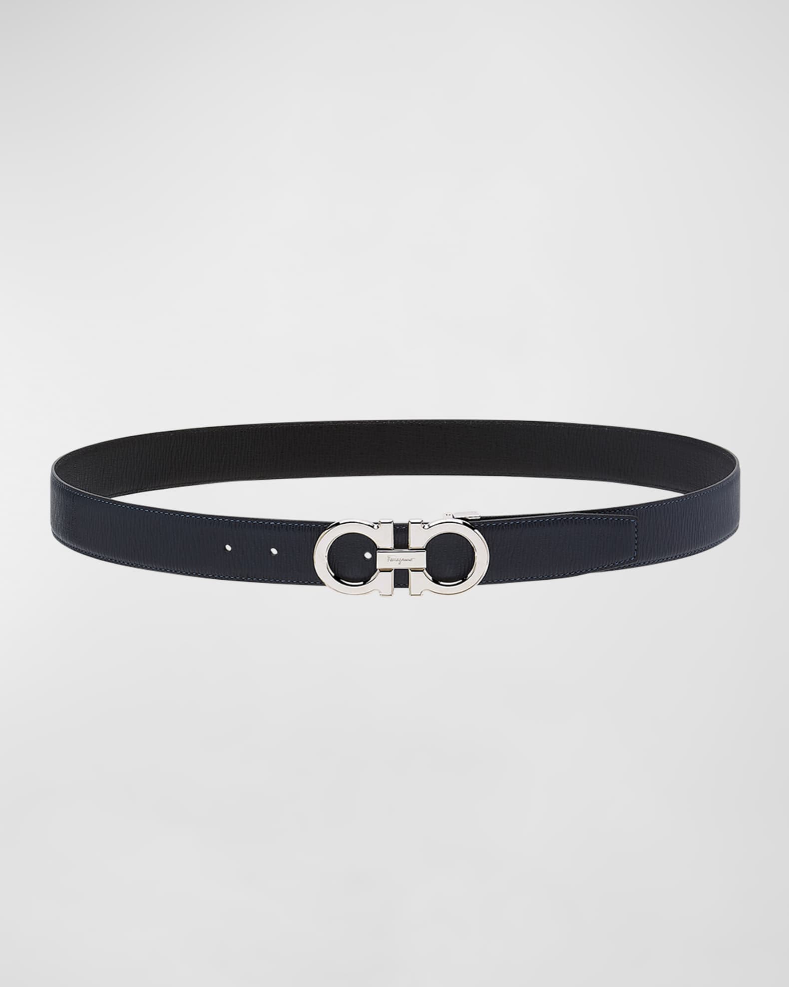 Men s Reversible Leather Gancini Buckle Belt