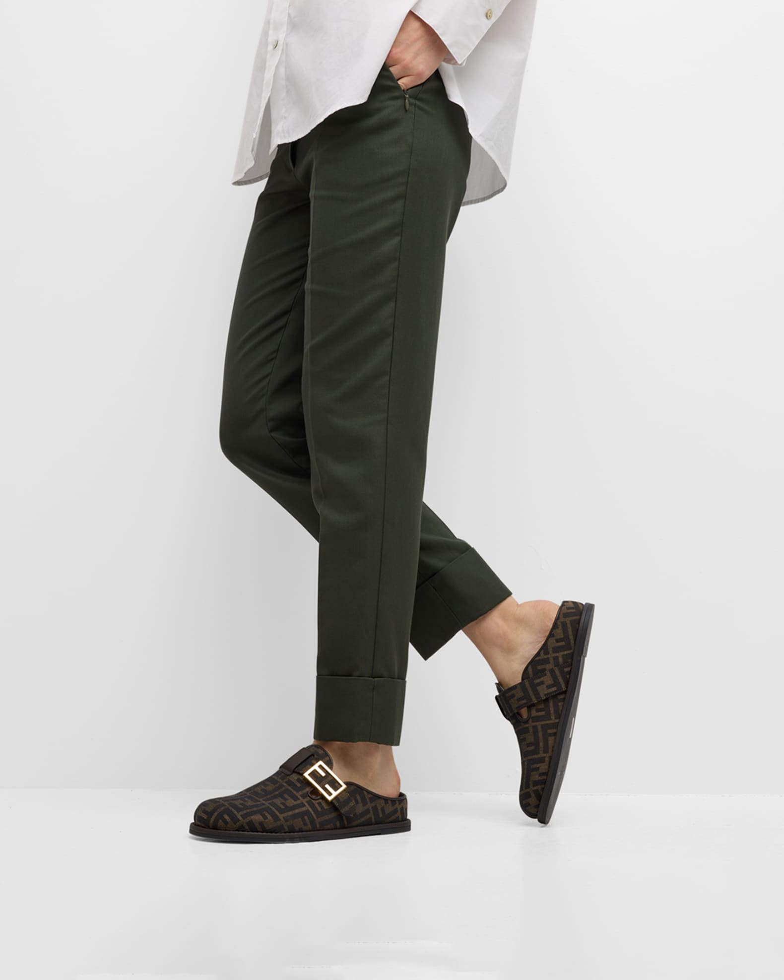 Feel FF Jacquard Sabot Mules 1