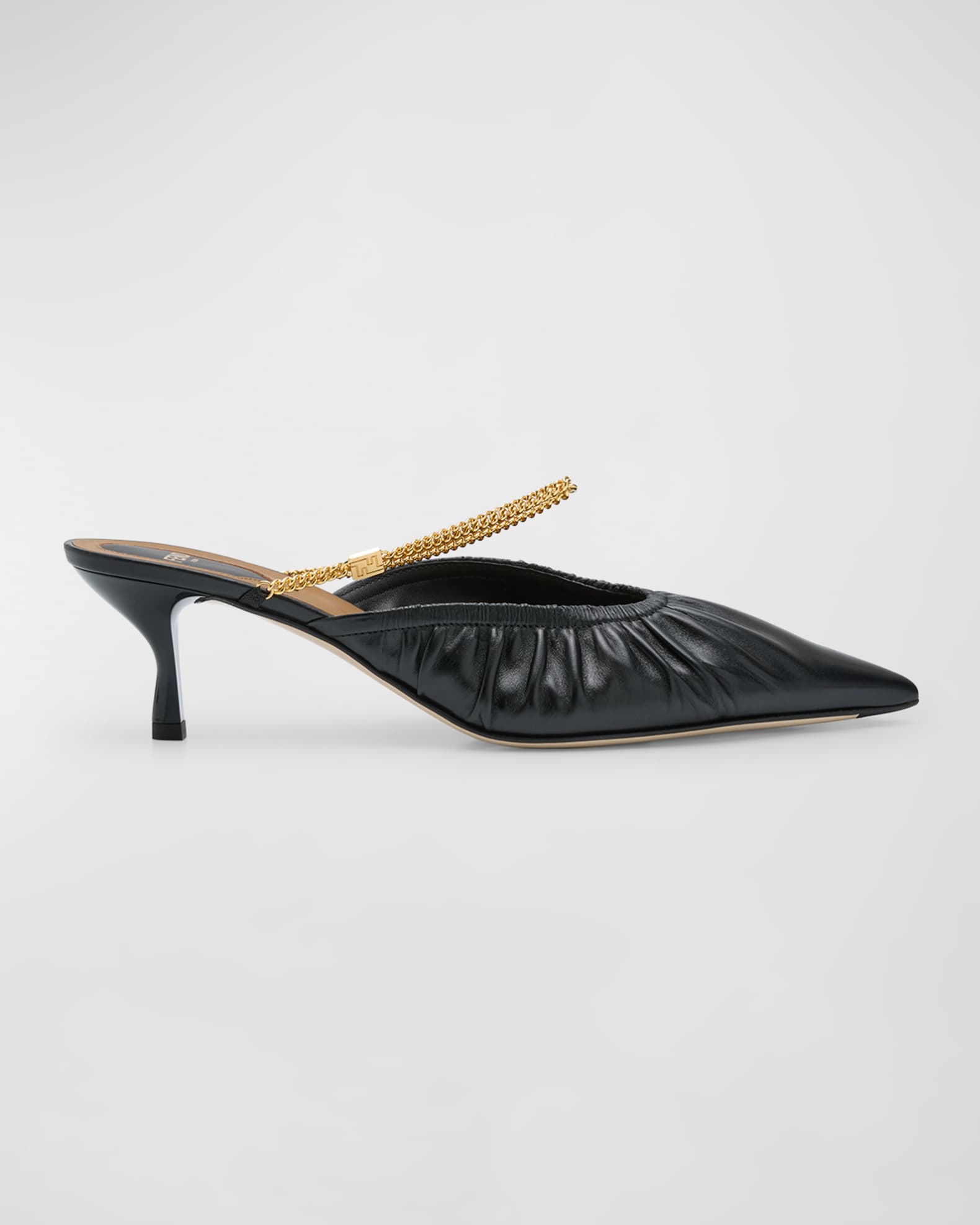 Colibri Lite Chain-Strap Leather Kitten Mules 0