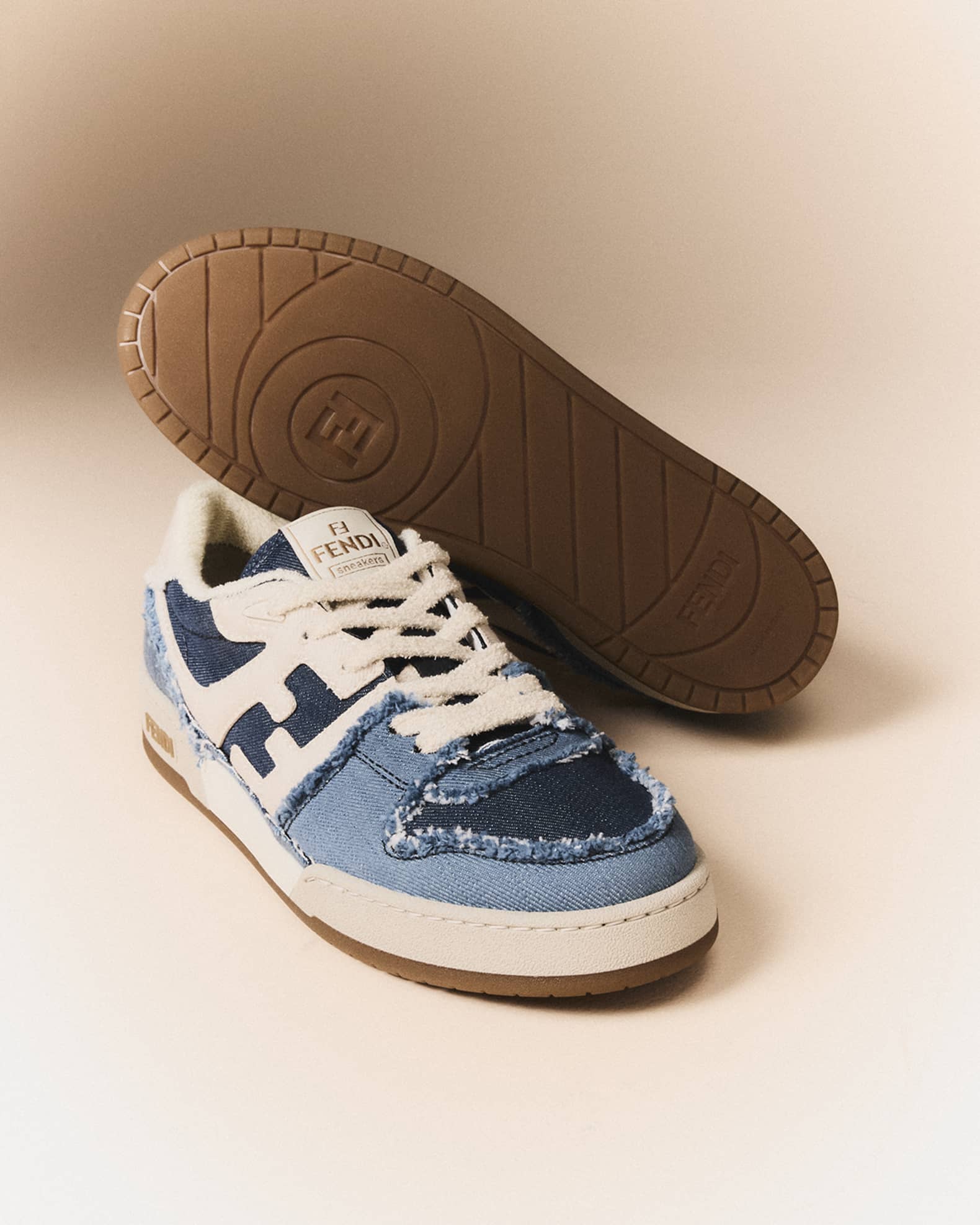 Match Distressed Denim Sneakers