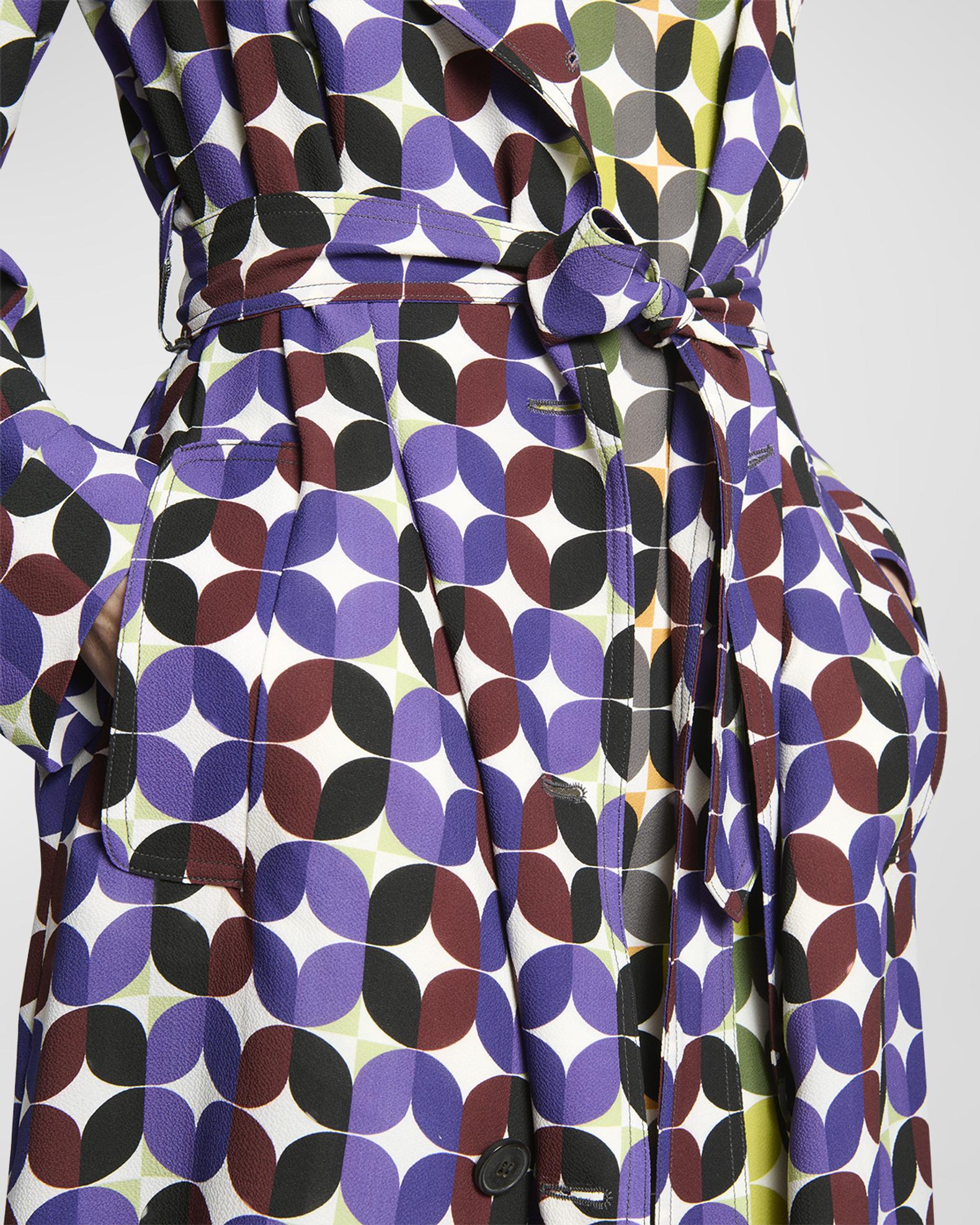 Dries Van Noten Rolana Abstract-Print Belted Long Trench Coat | Neiman ...