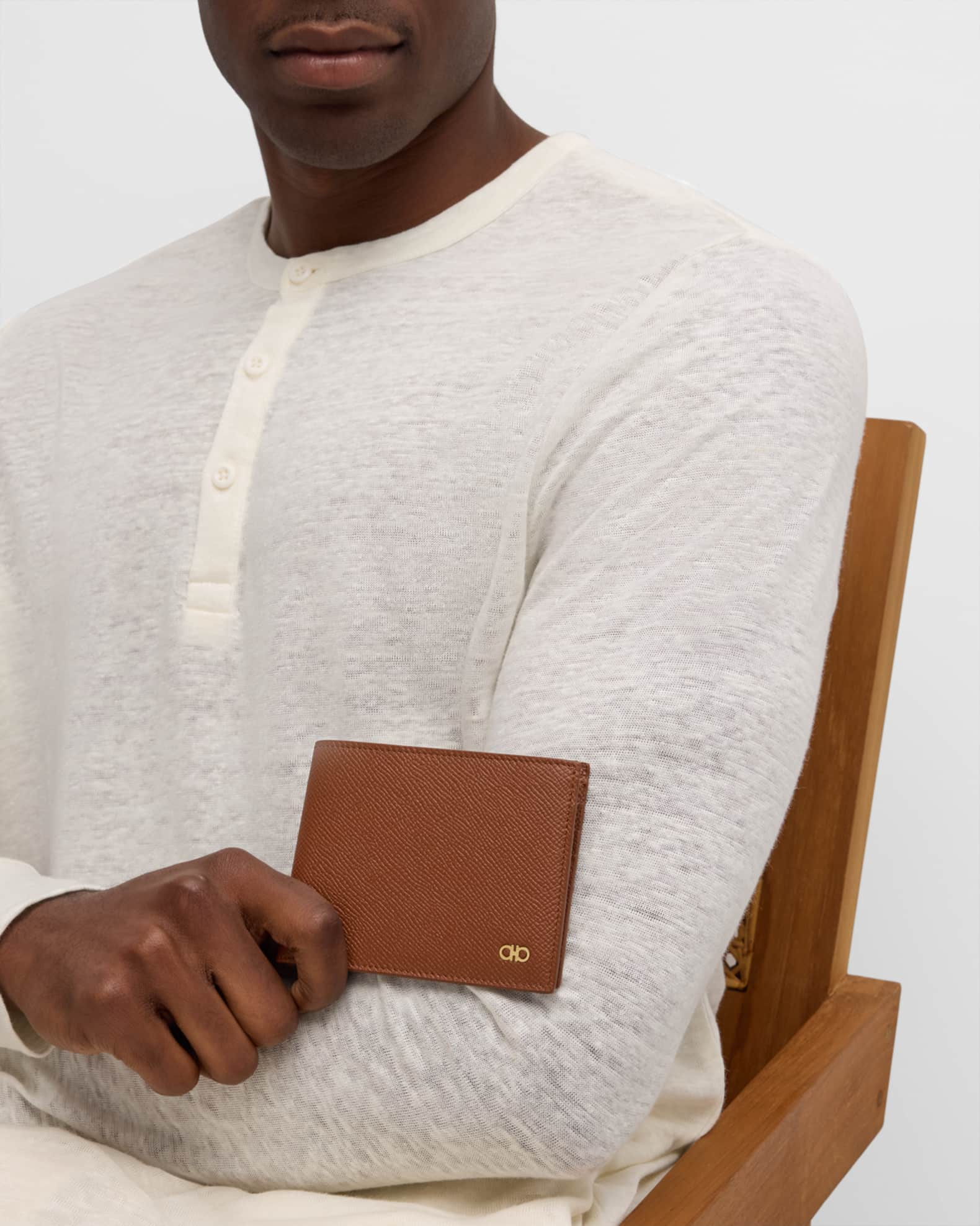 Ferragamo Men Revival Gancini Bicolor Bifold  Wallet