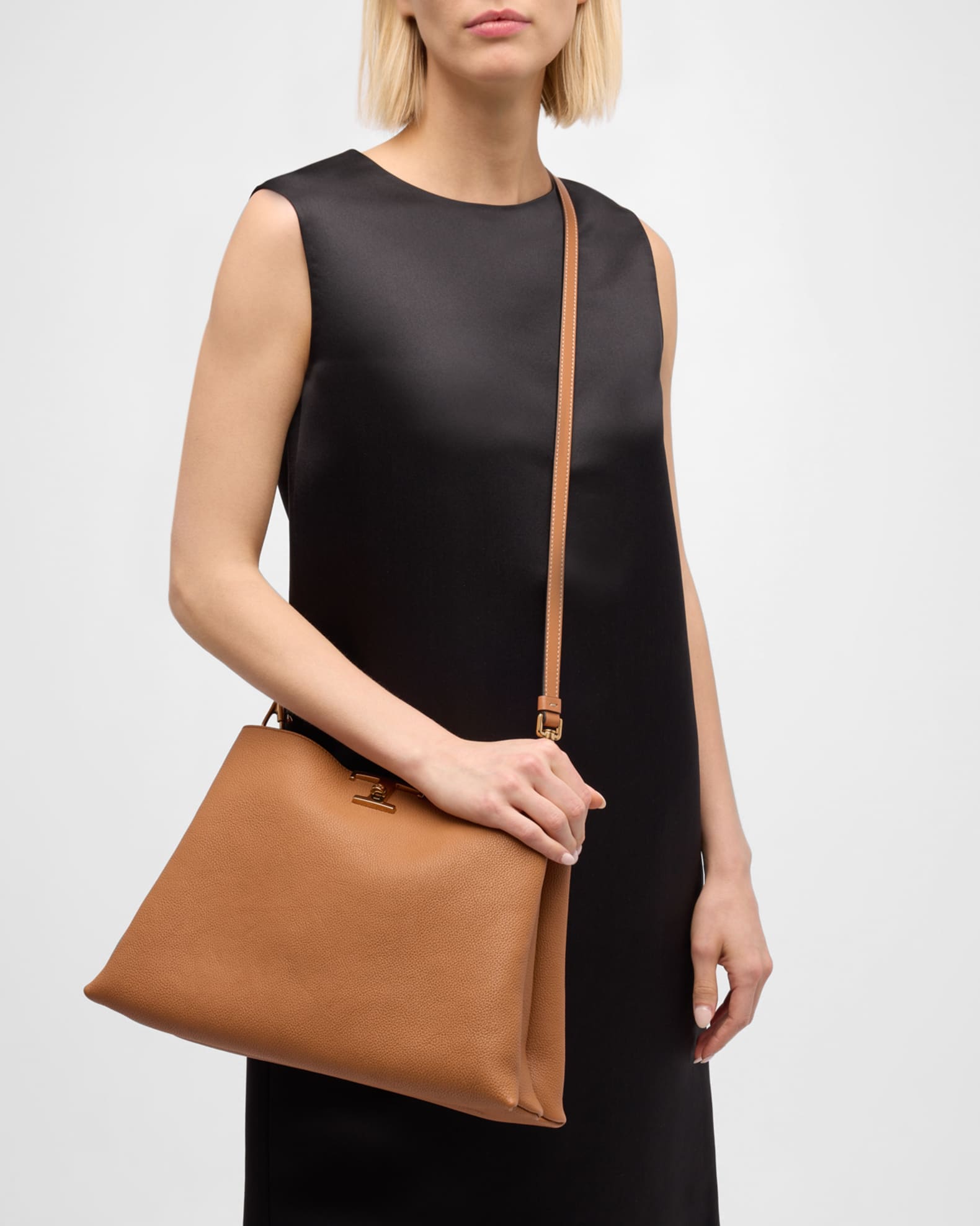 Tod's Medium Leather T Timeless Shoulder Bag | Neiman Marcus