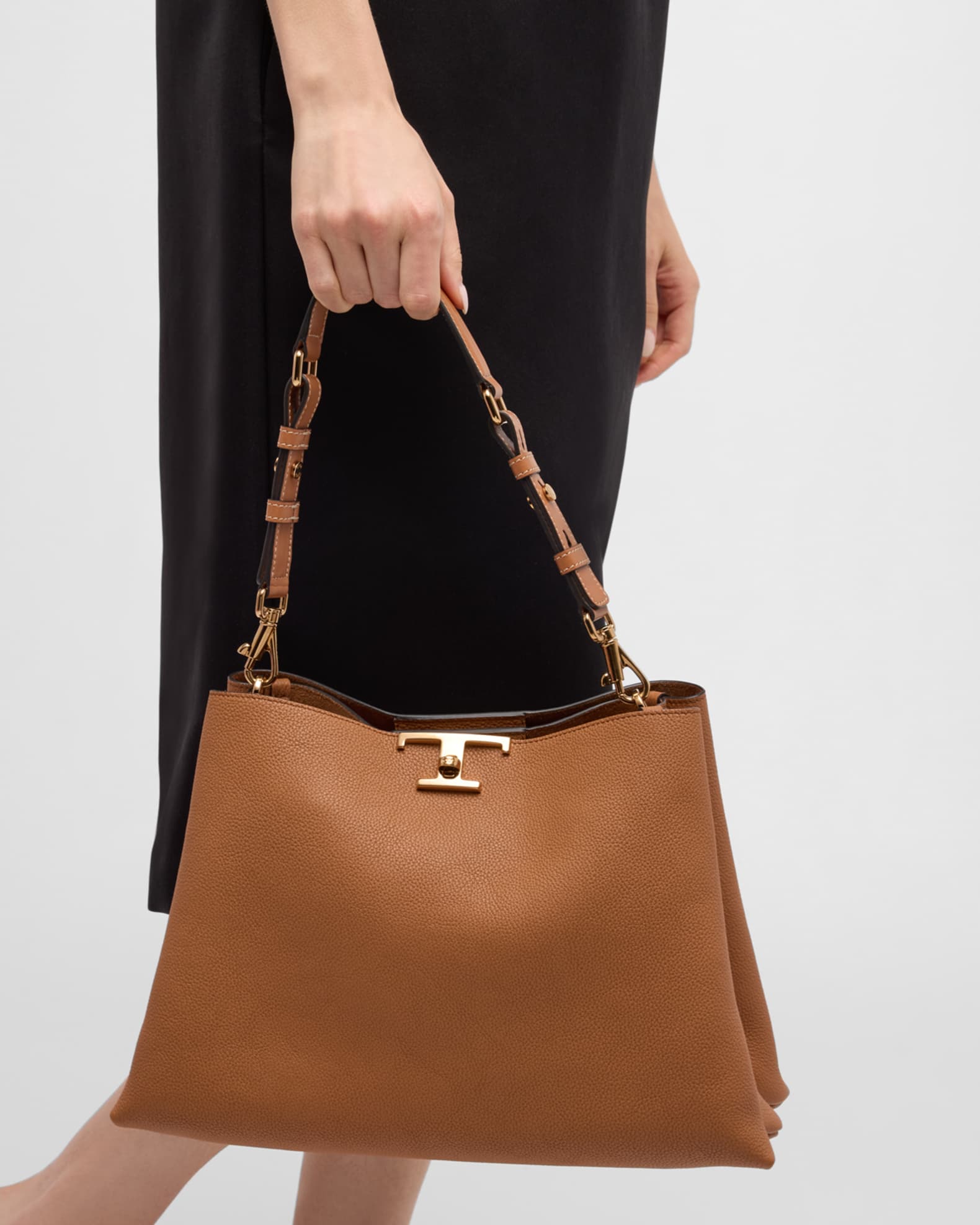Tod's Medium Leather T Timeless Shoulder Bag | Neiman Marcus
