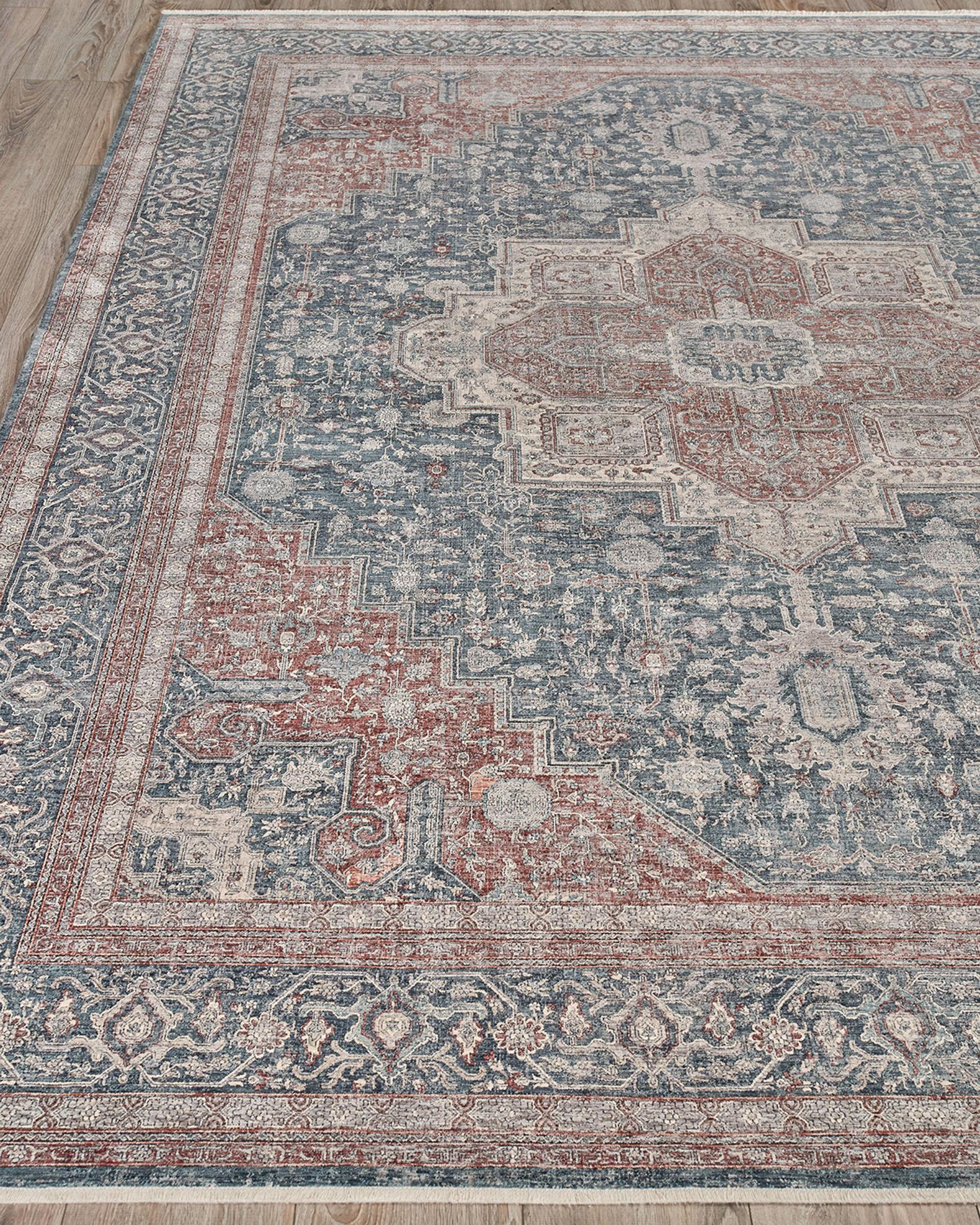 Heritage Blue & Rust Rug Collection | Neiman Marcus