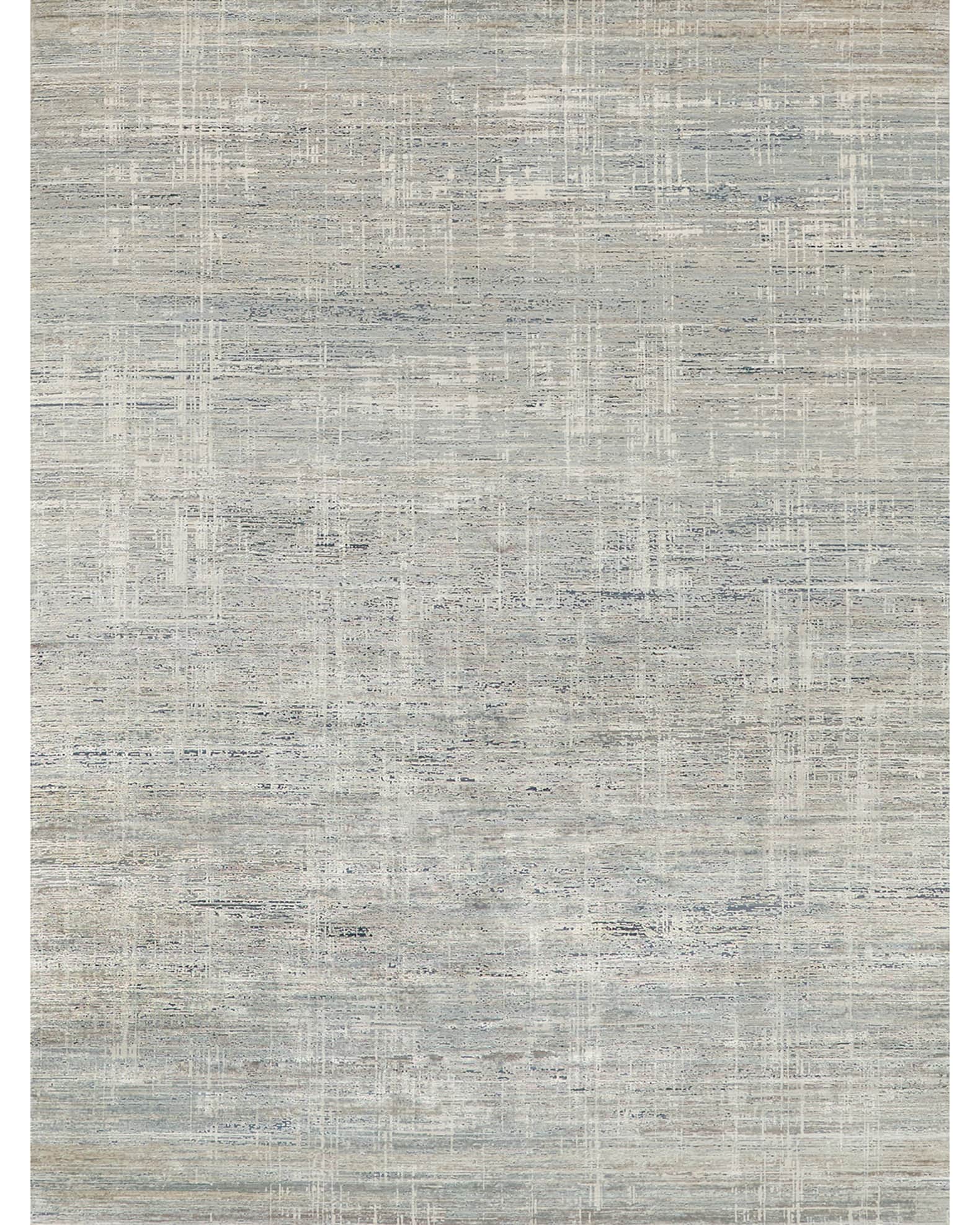 Mercuri Power-Loomed Silver & Blue Rug 0