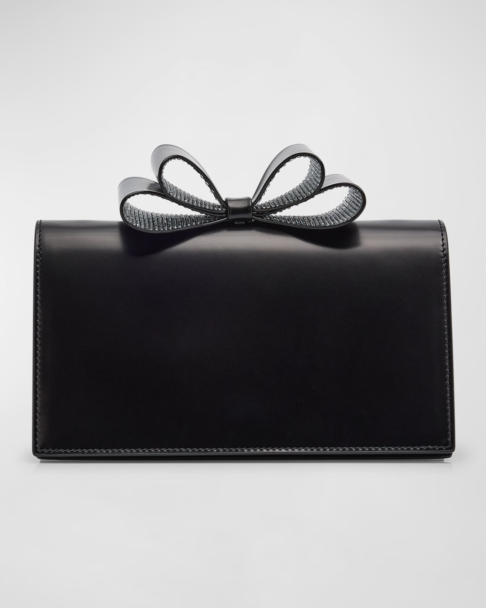 La Cadeau Small Bow Leather Clutch Bag 0