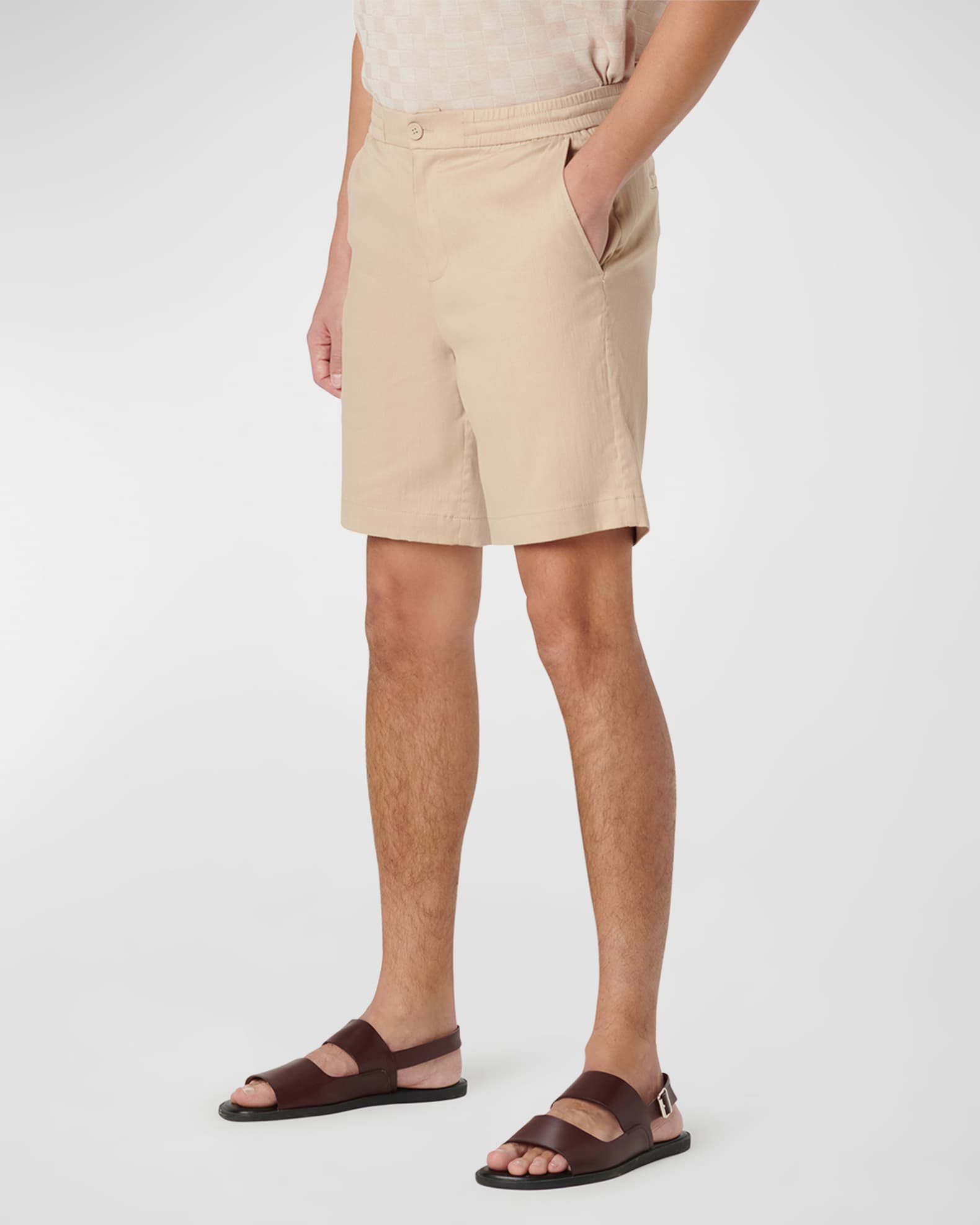 Bugatchi - Short Sleeve Solid Linen - White
