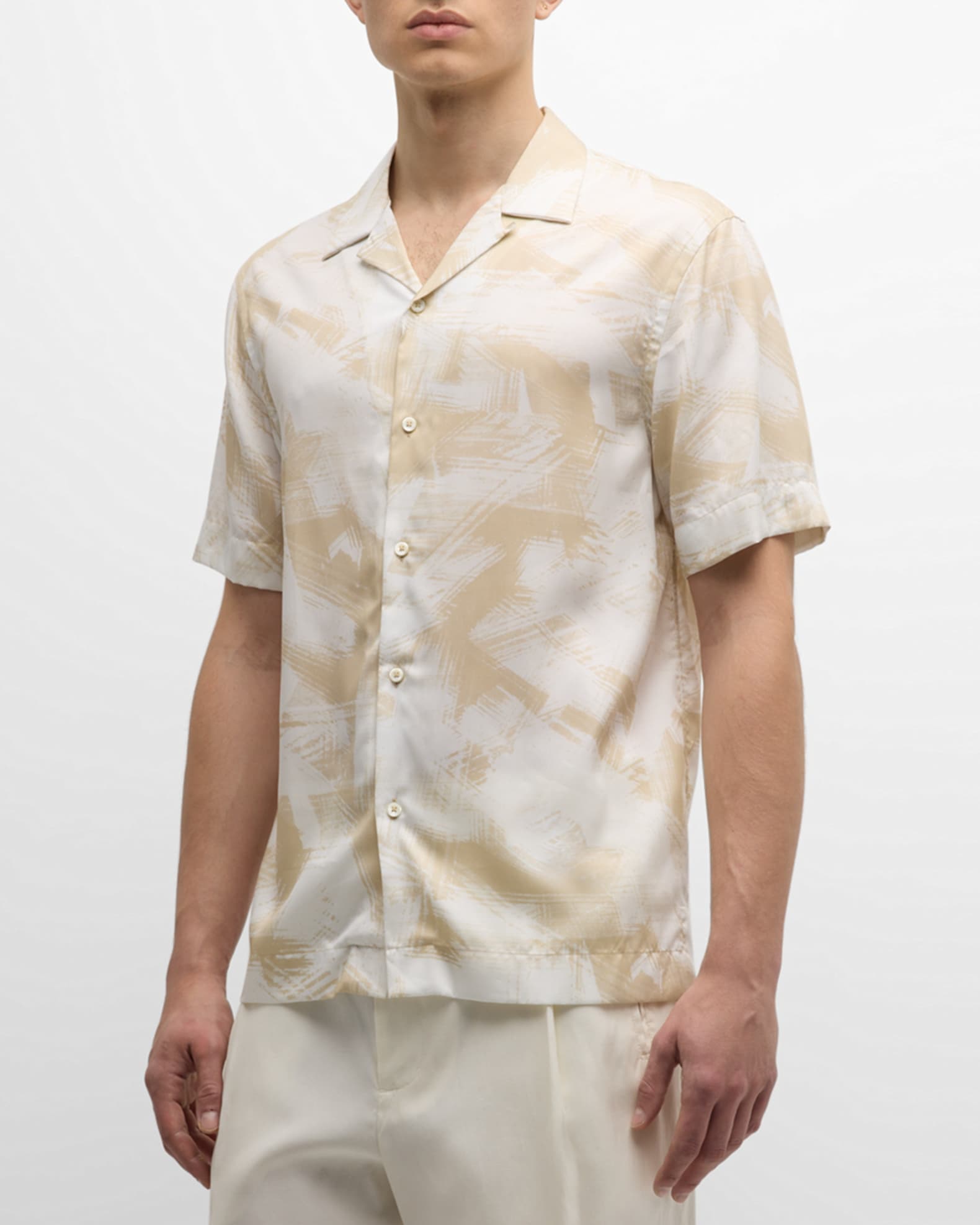 Bugatchi - S/S SEERSUCKER CAMP SHIRT - Black main image 0
