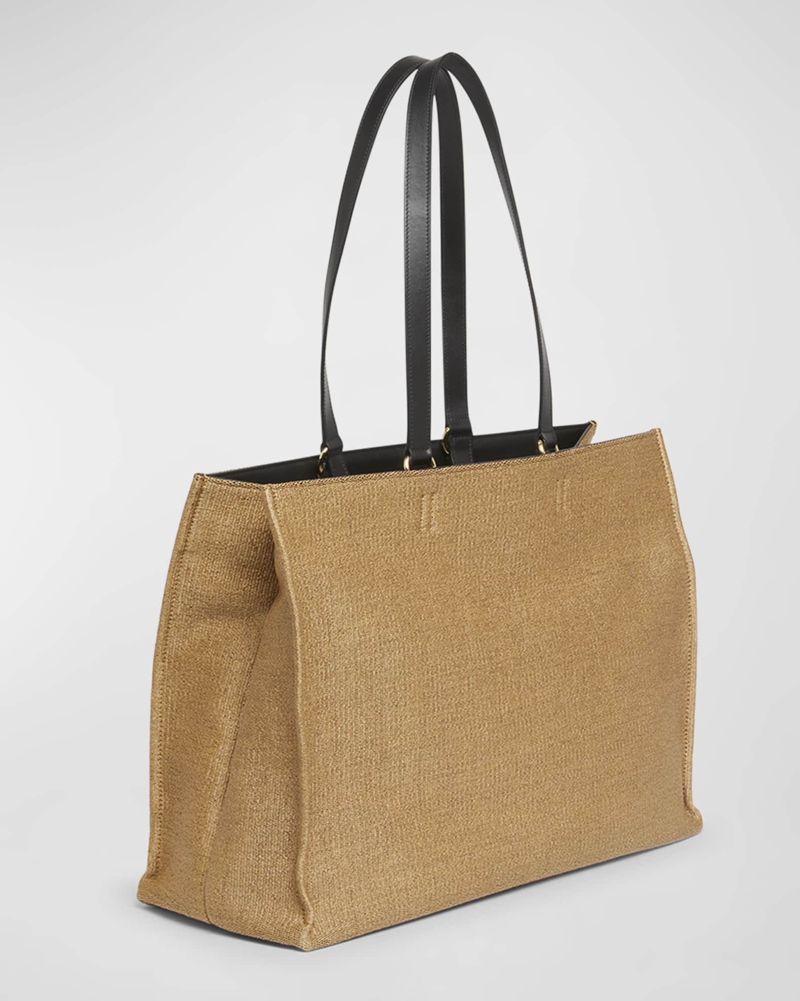 Ferragamo F Signature Raffia Tote Bag | Neiman Marcus