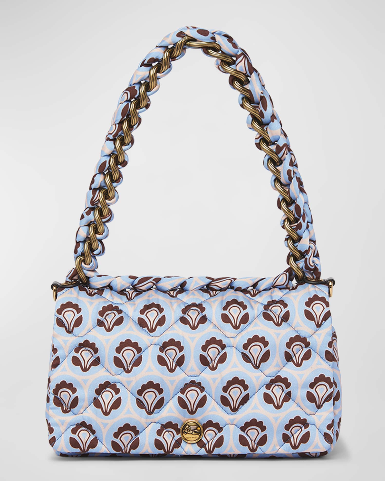 Etro Tessuto Floral Quilted Top-Handle Bag