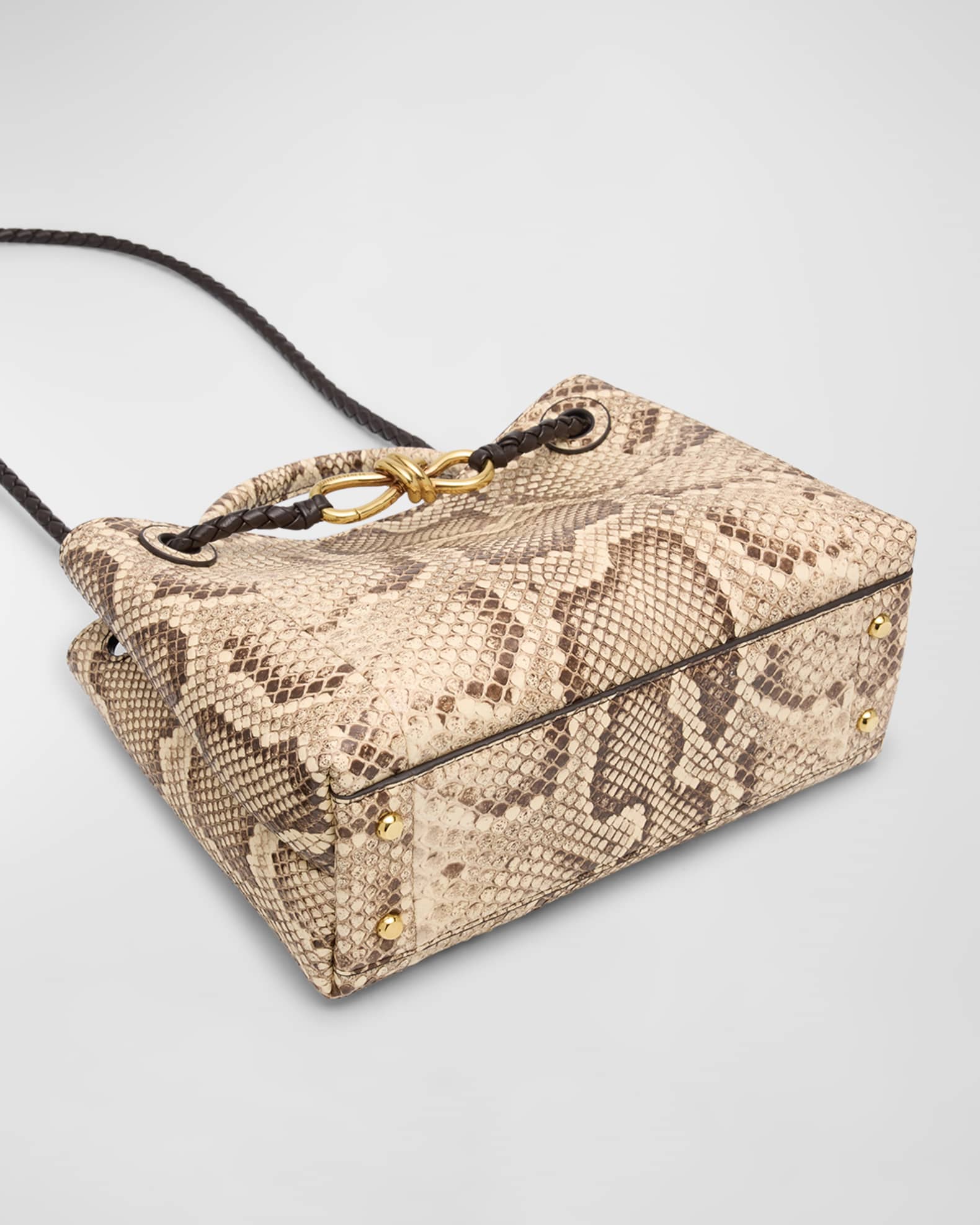 Bottega Veneta Small Andiamo Python Tote Bag | Neiman Marcus