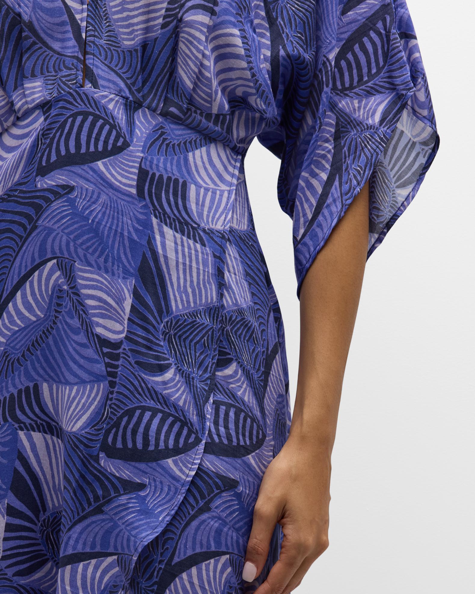 Robe Imprimée Géométrique Equipment - Taille 8, Longueur Midi, Style Wrap Bleue | NWT (Neuf Avec étiquettes)