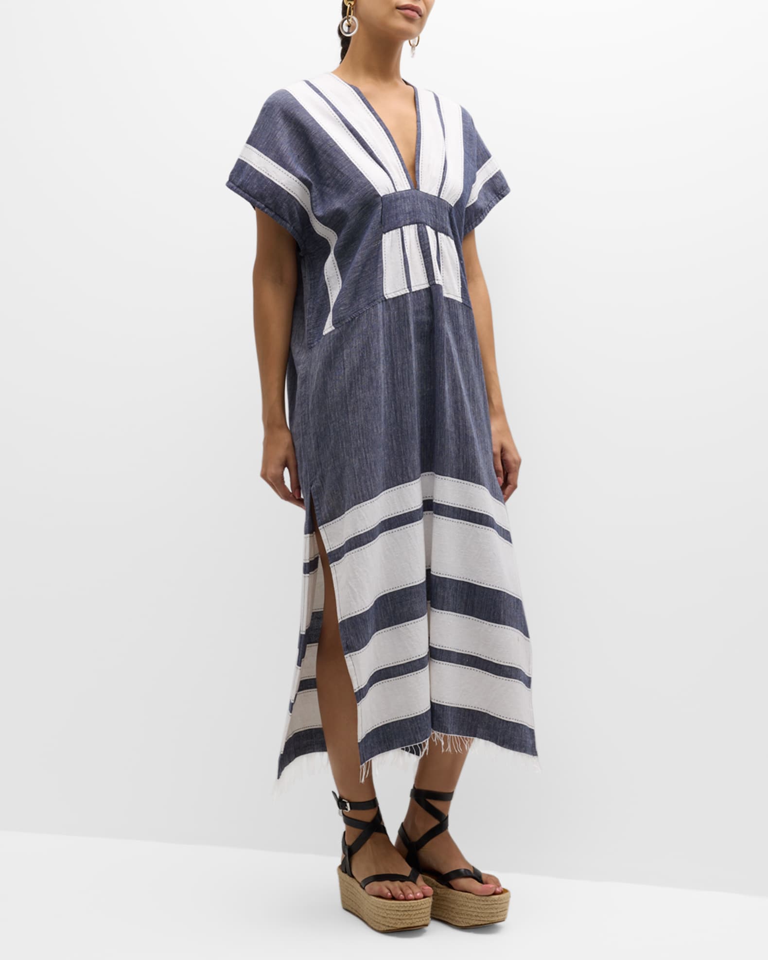 lemlem Gasira V-Neck Caftan Coverup | Neiman Marcus