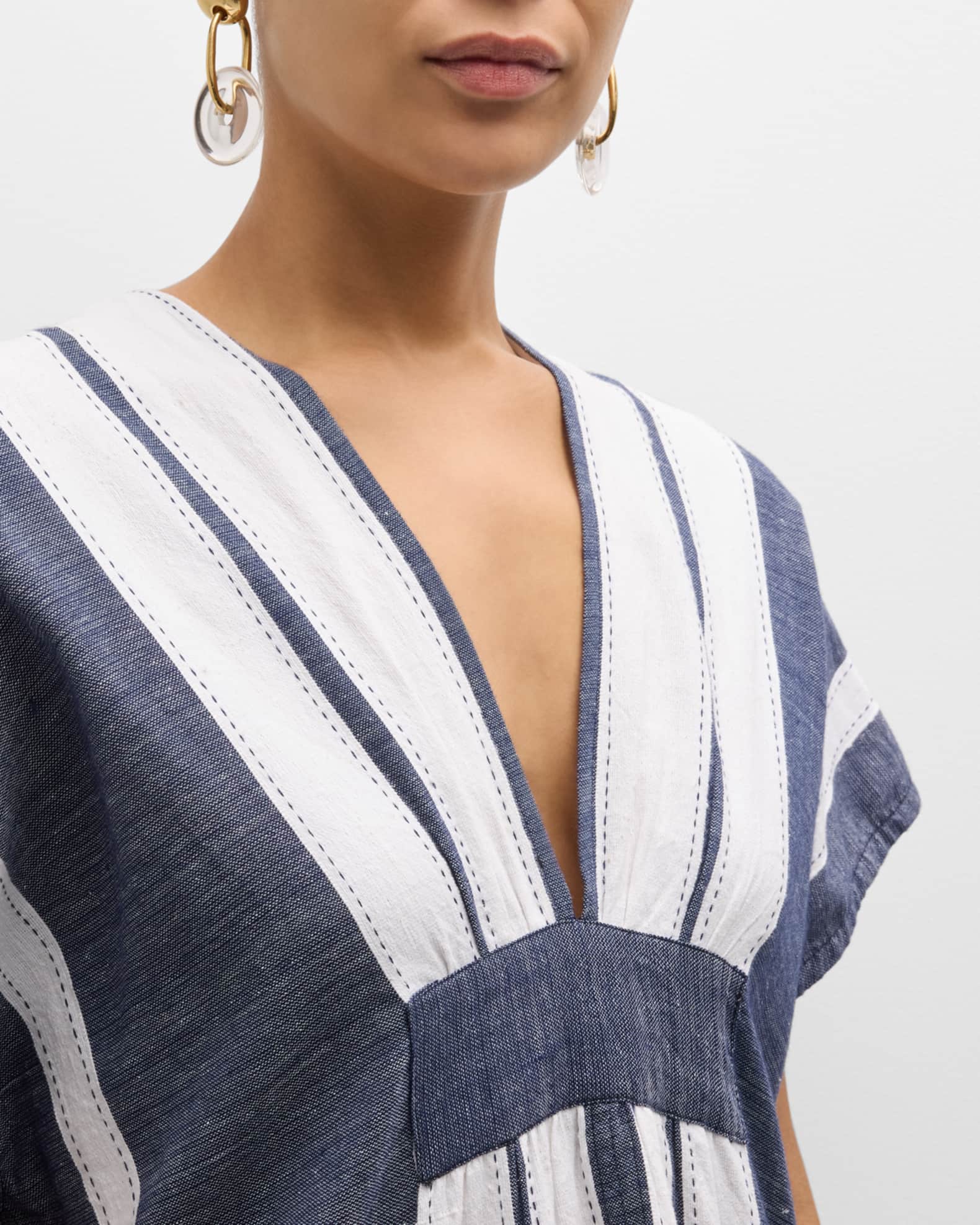 lemlem Gasira V-Neck Caftan Coverup | Neiman Marcus