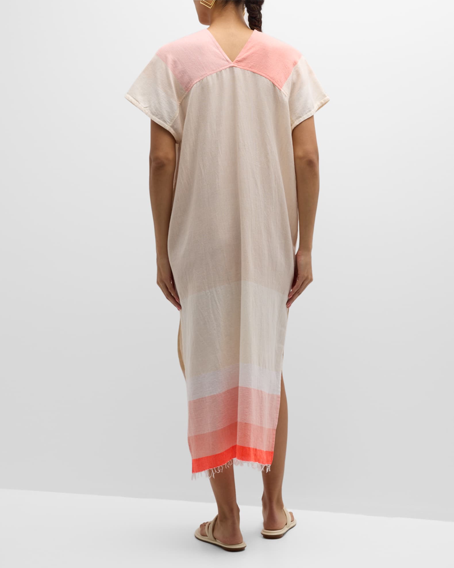 lemlem Gasira V-Neck Caftan Coverup | Neiman Marcus