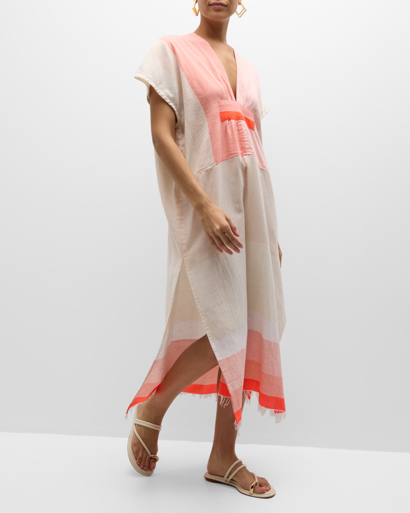lemlem Gasira V-Neck Caftan Coverup | Neiman Marcus
