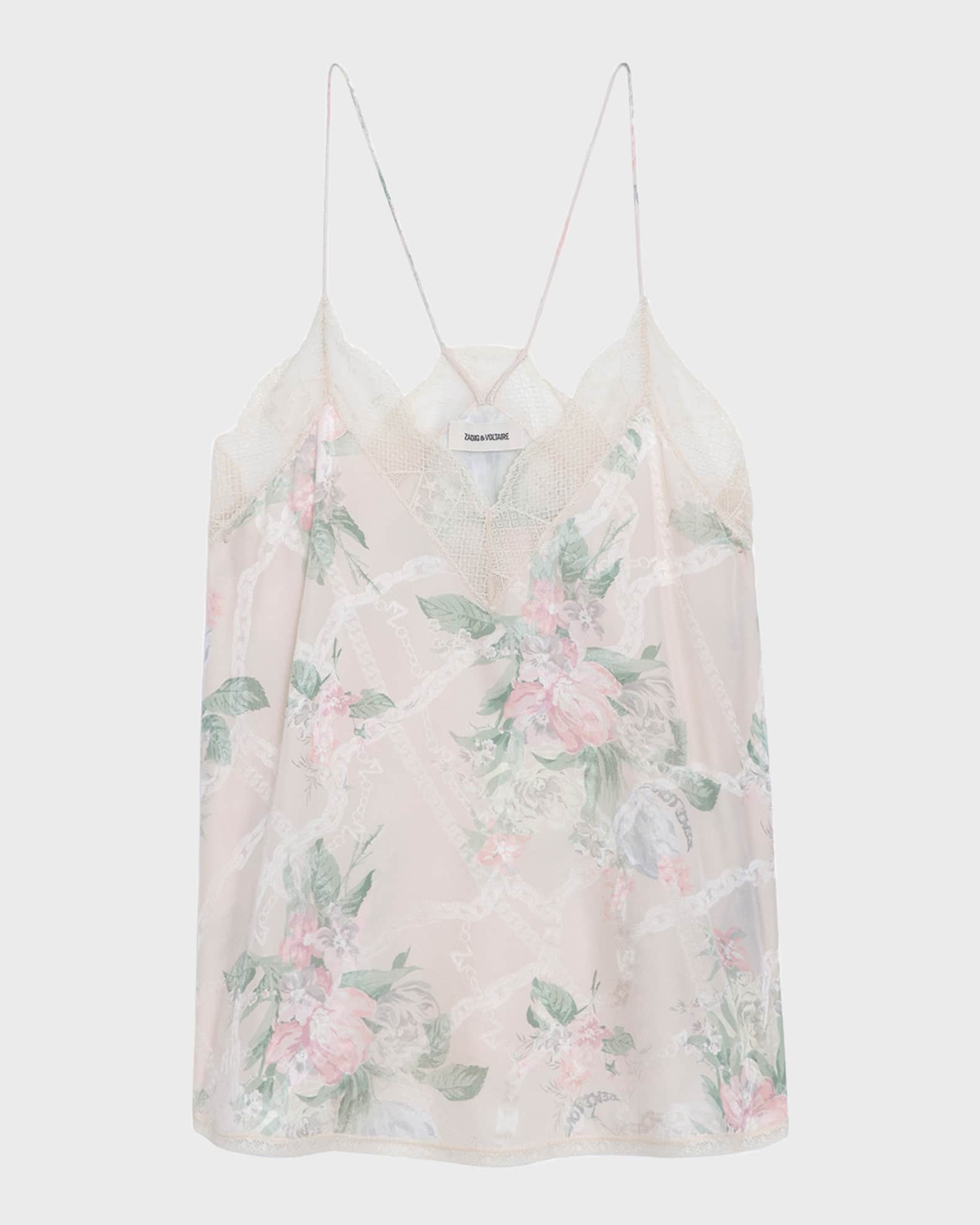 Neria Floral-Print Silk-Satin Camisole