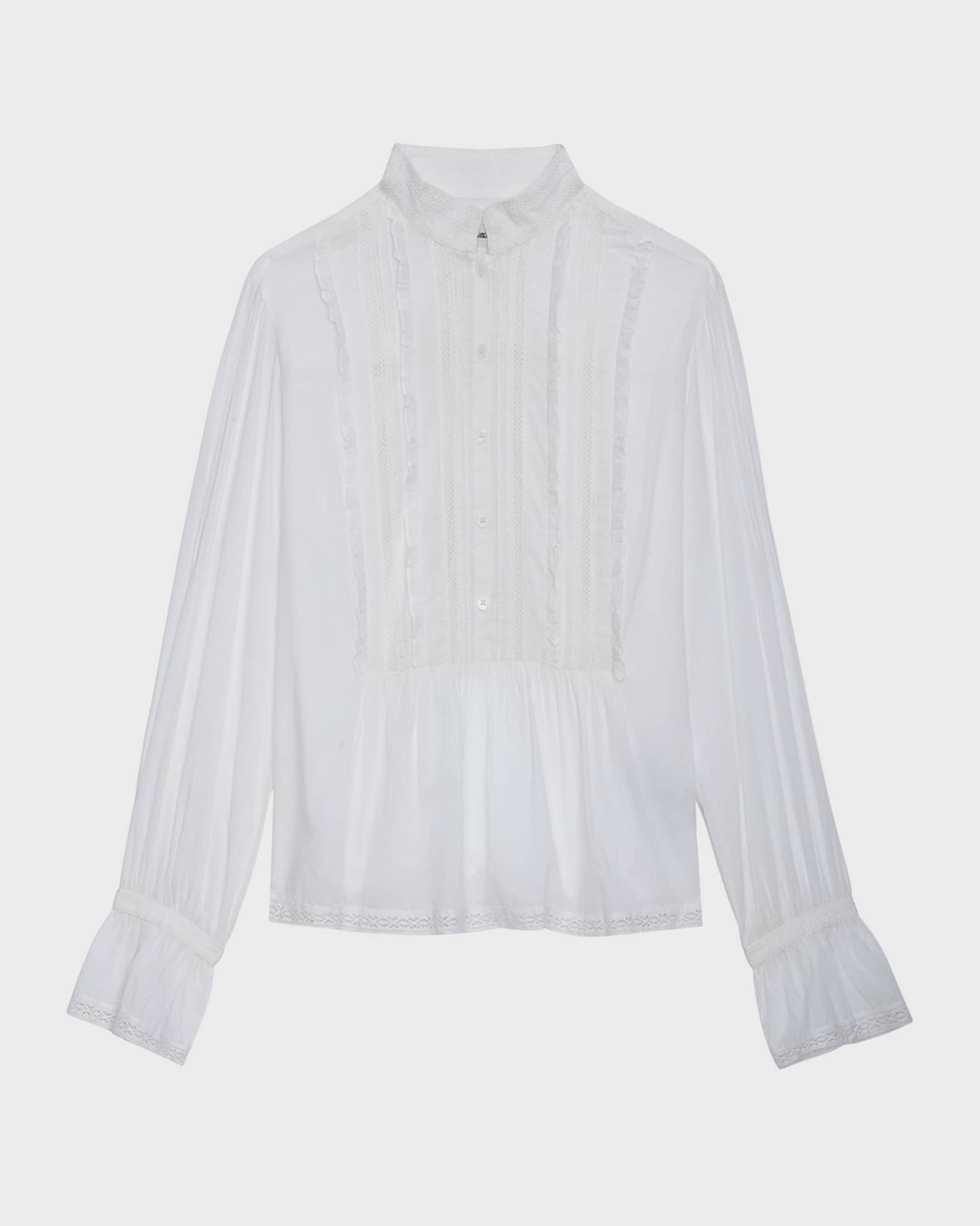 Zadig & Voltaire Tricia Embroidered Cotton Blouse