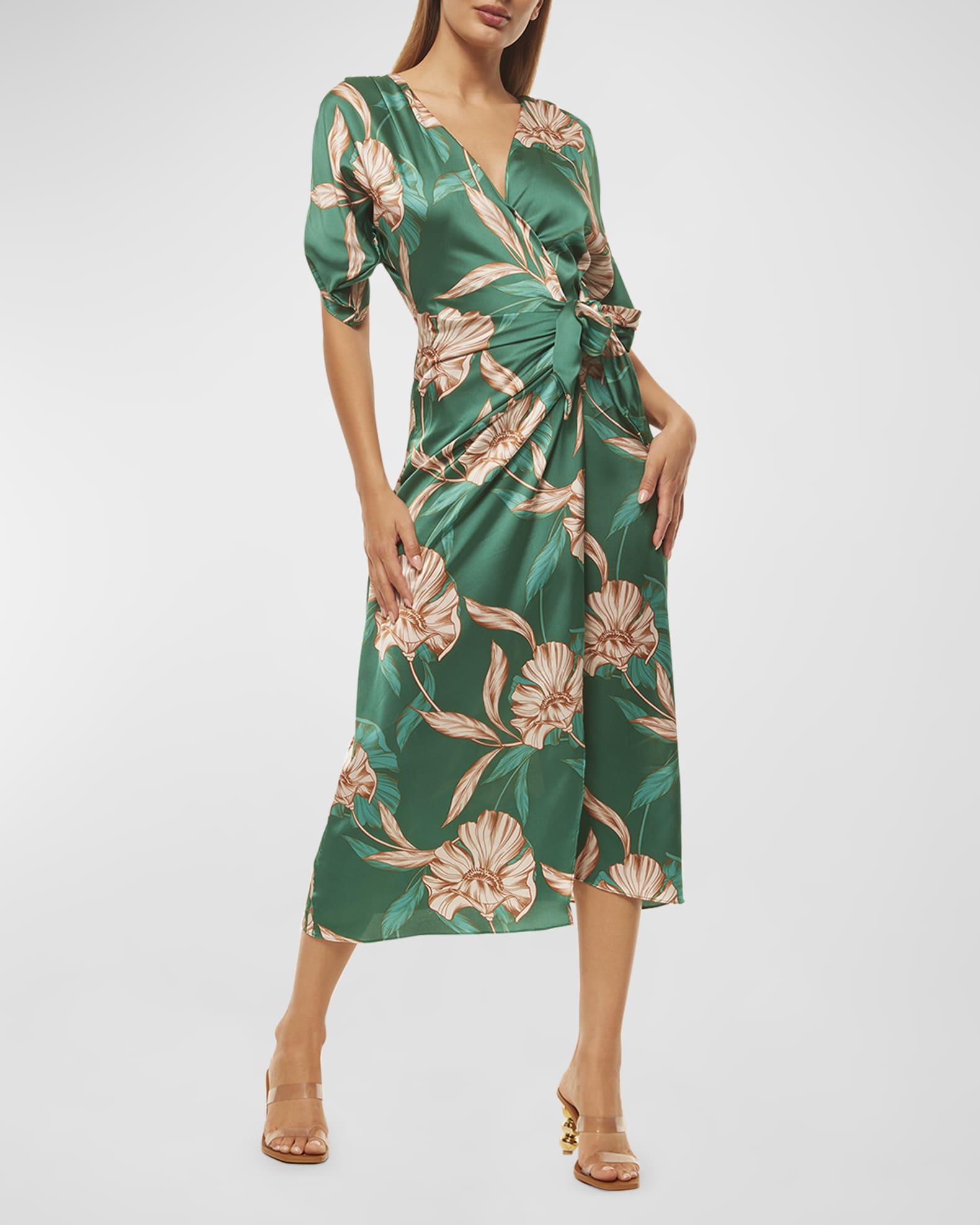 Francesca Floral Midi Wrap Dress