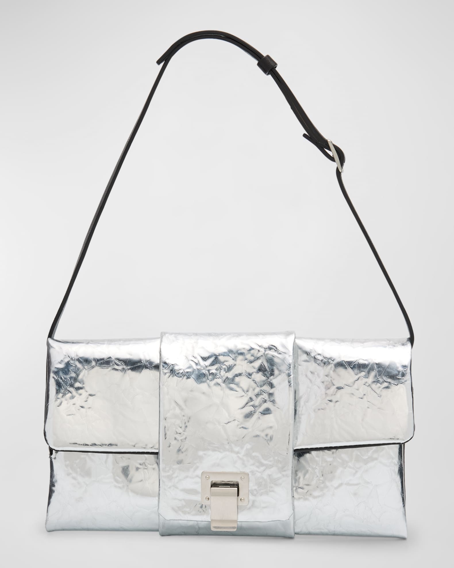 Proenza Schouler Flap Shoulder Bag Silver