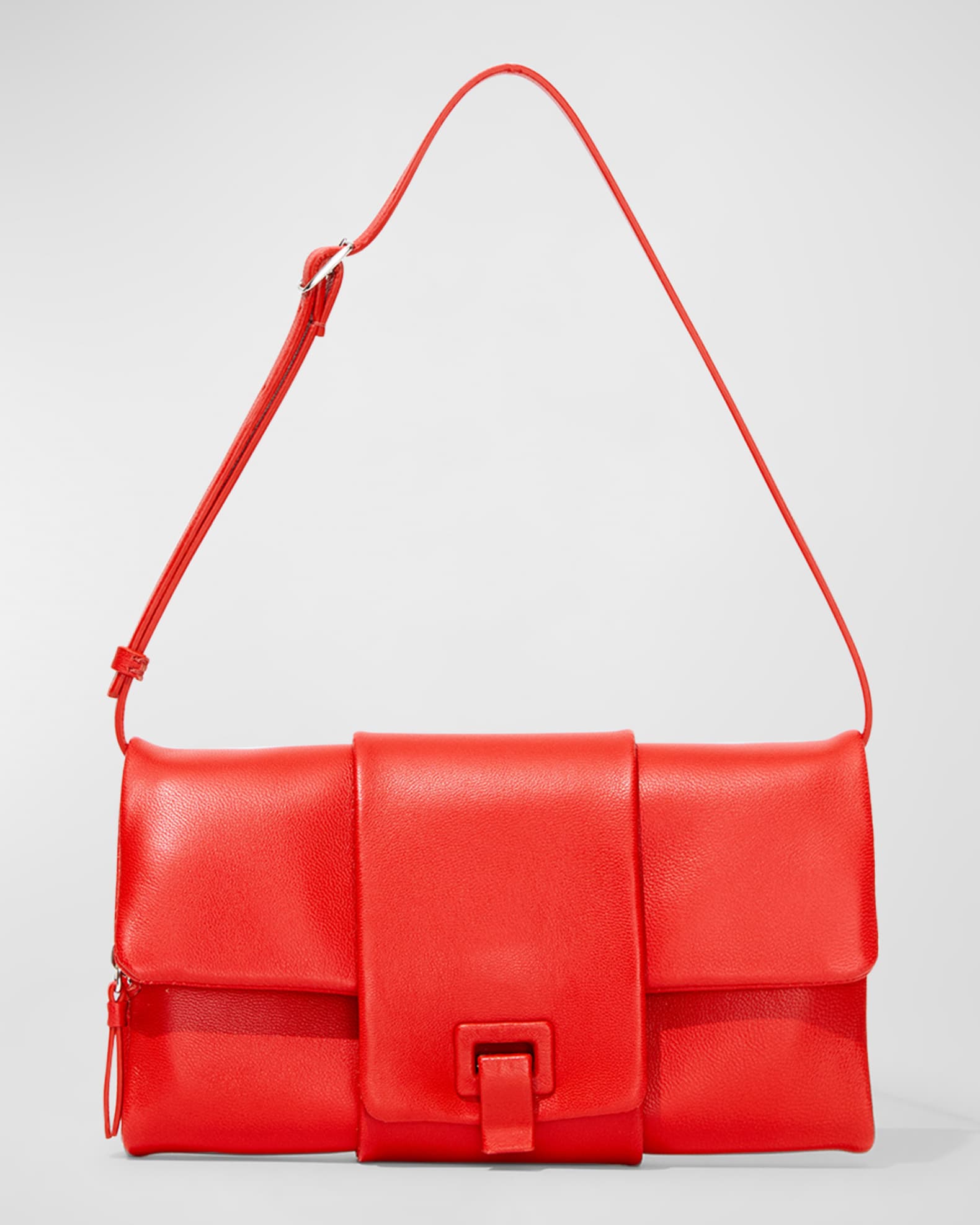 Flip Napa Leather Shoulder Bag 0