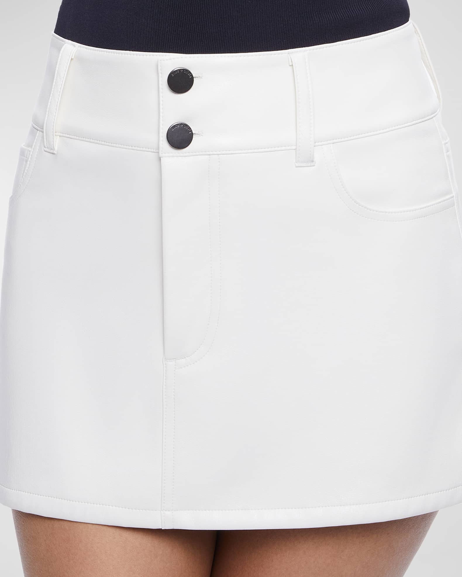 Alice + Olivia Laika Vegan Leather Micro Mini Skirt | Neiman Marcus