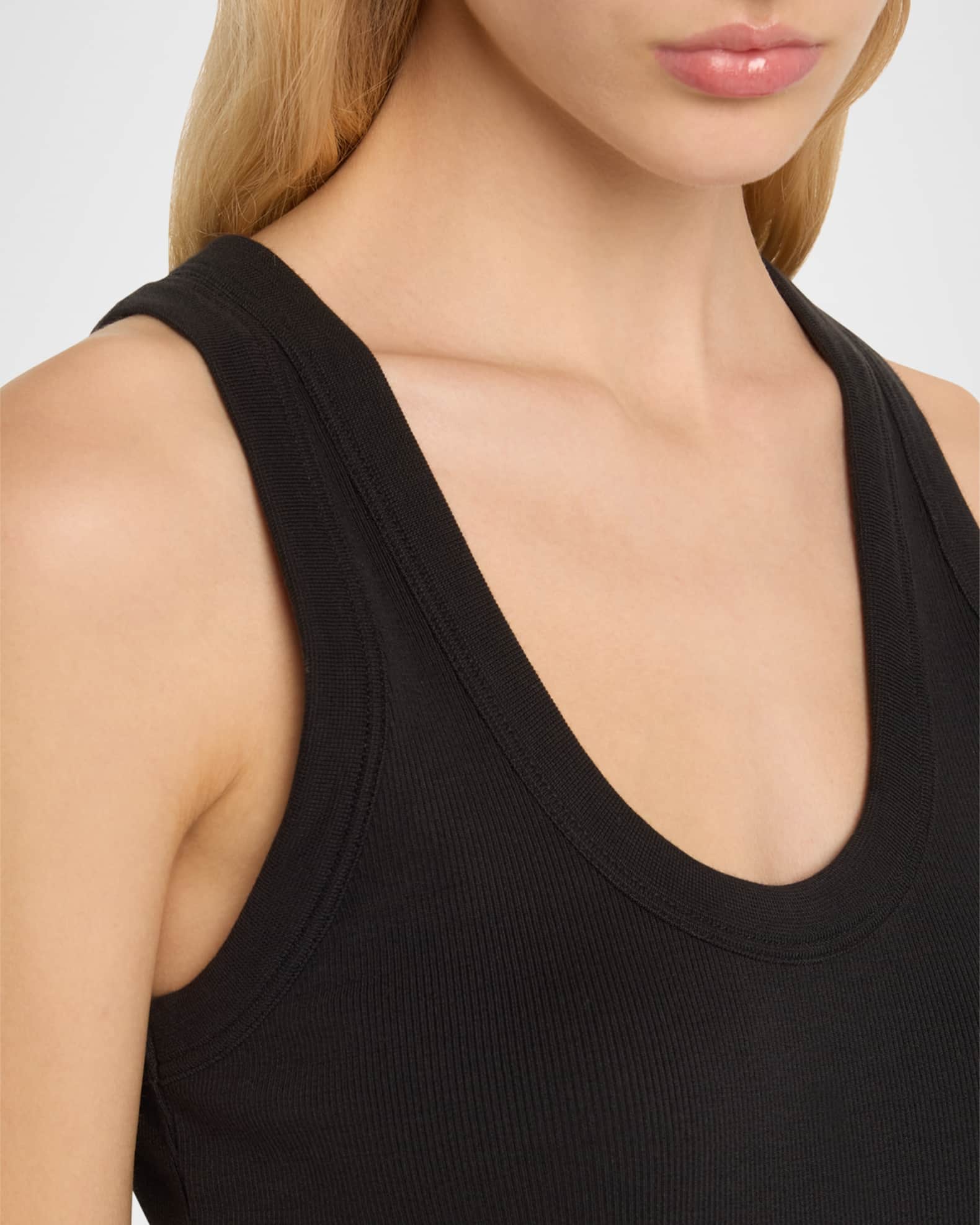 Veronica Beard Birke Merino Wool Tank Top in Dark Khaki