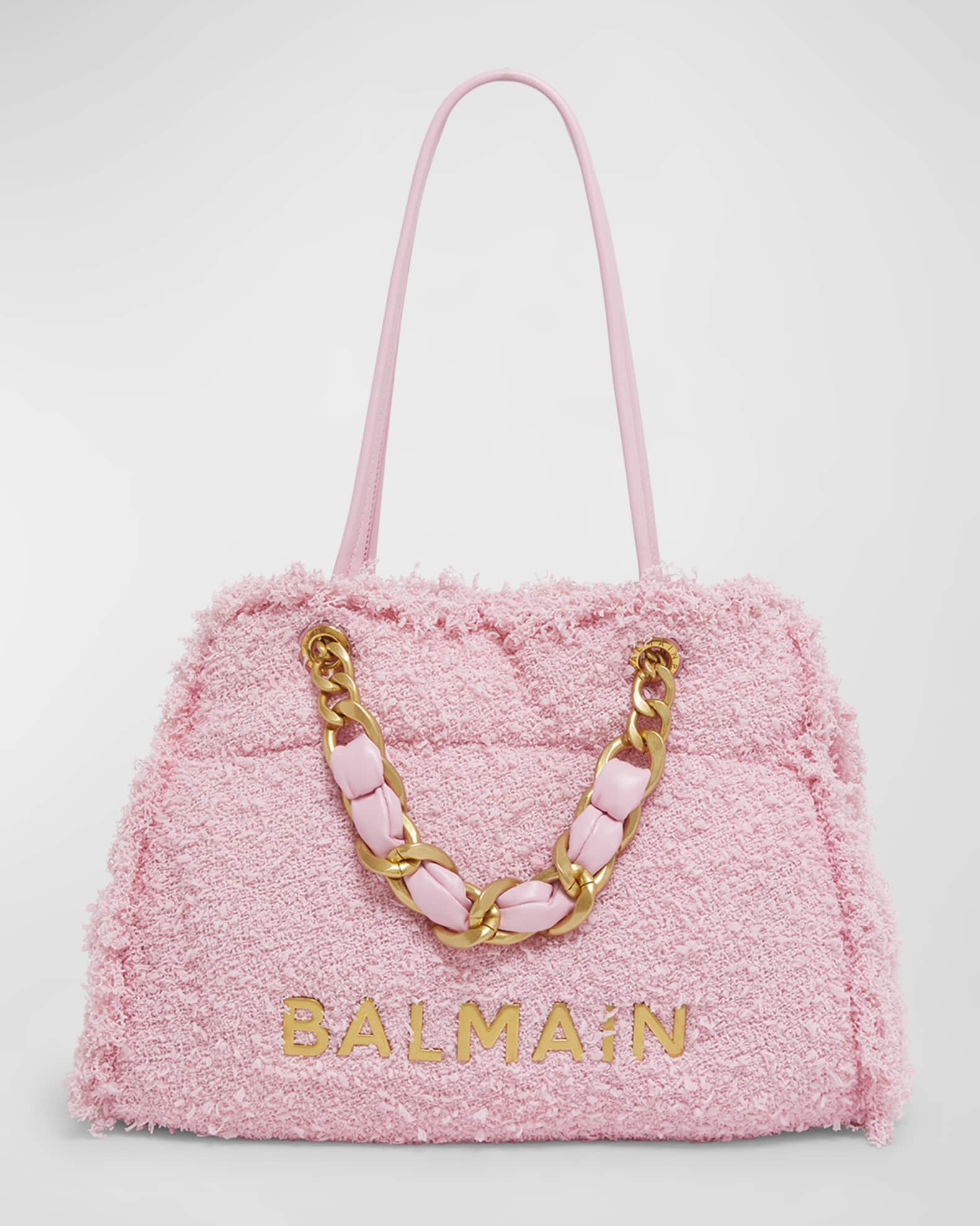 Balmain 1945 Soft Cabas Tote Bag in Tweed