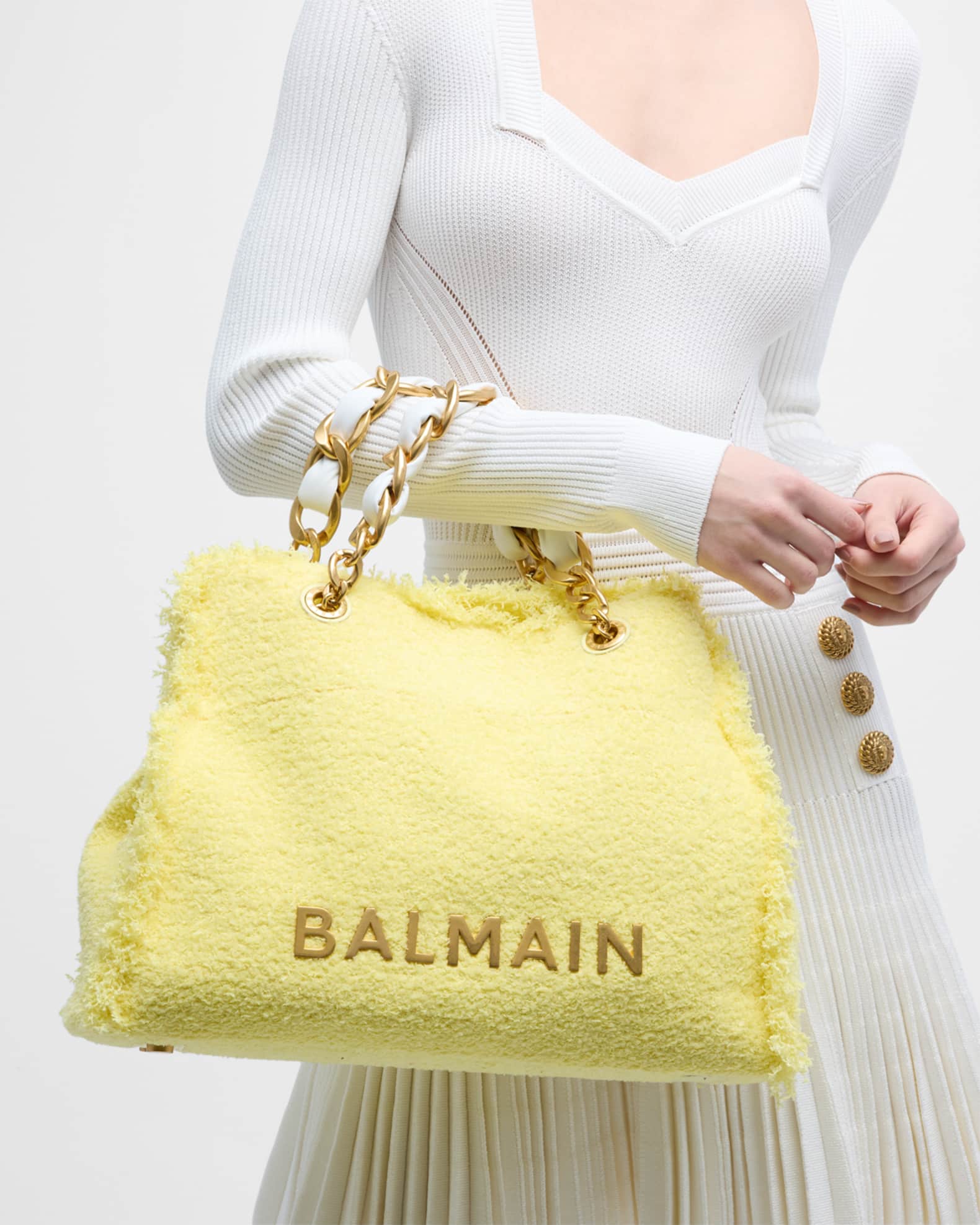 Balmain Plaid Tweed 1945 Tote